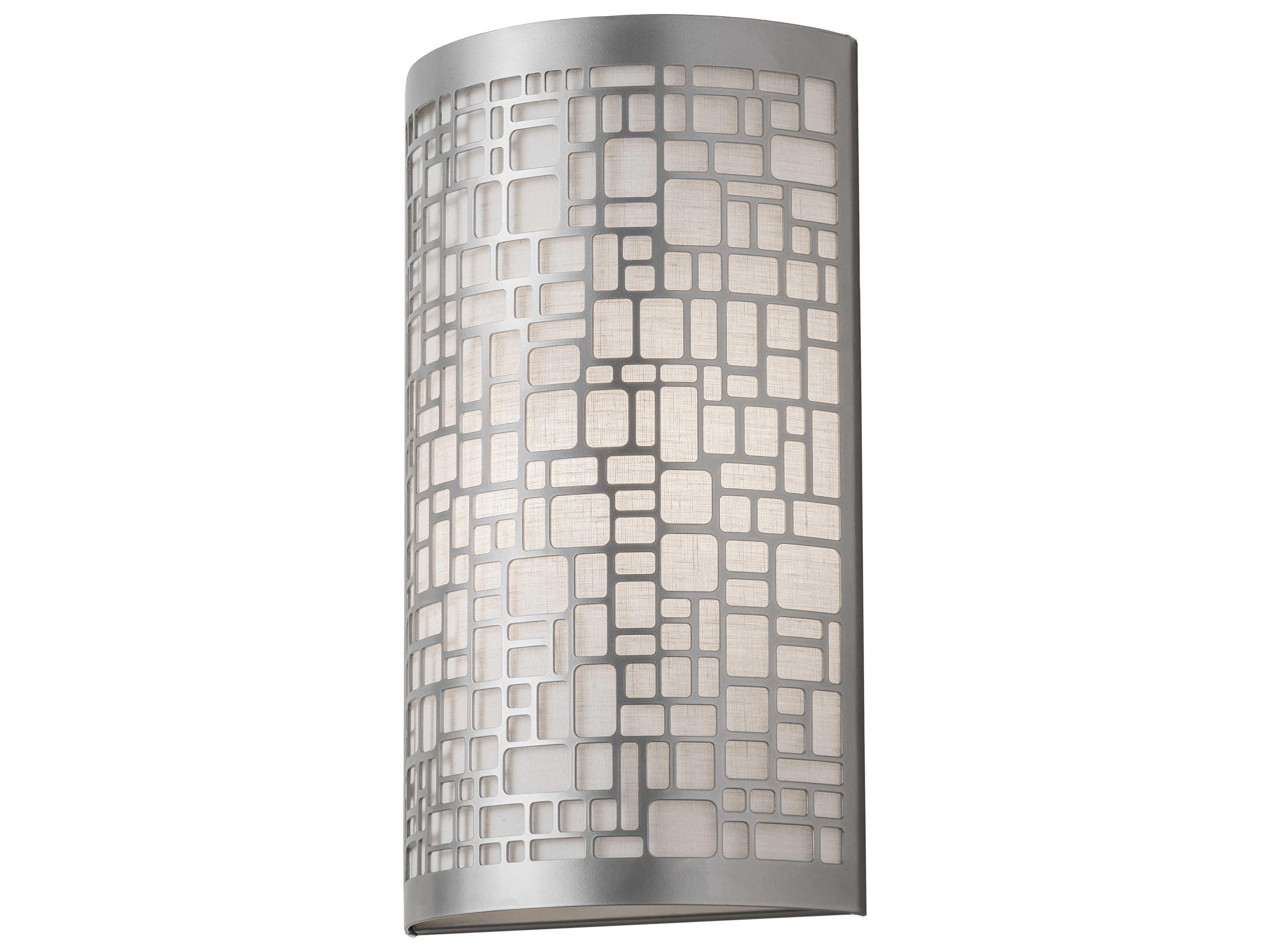 1-Light Nickel Glass Wall Sconce
