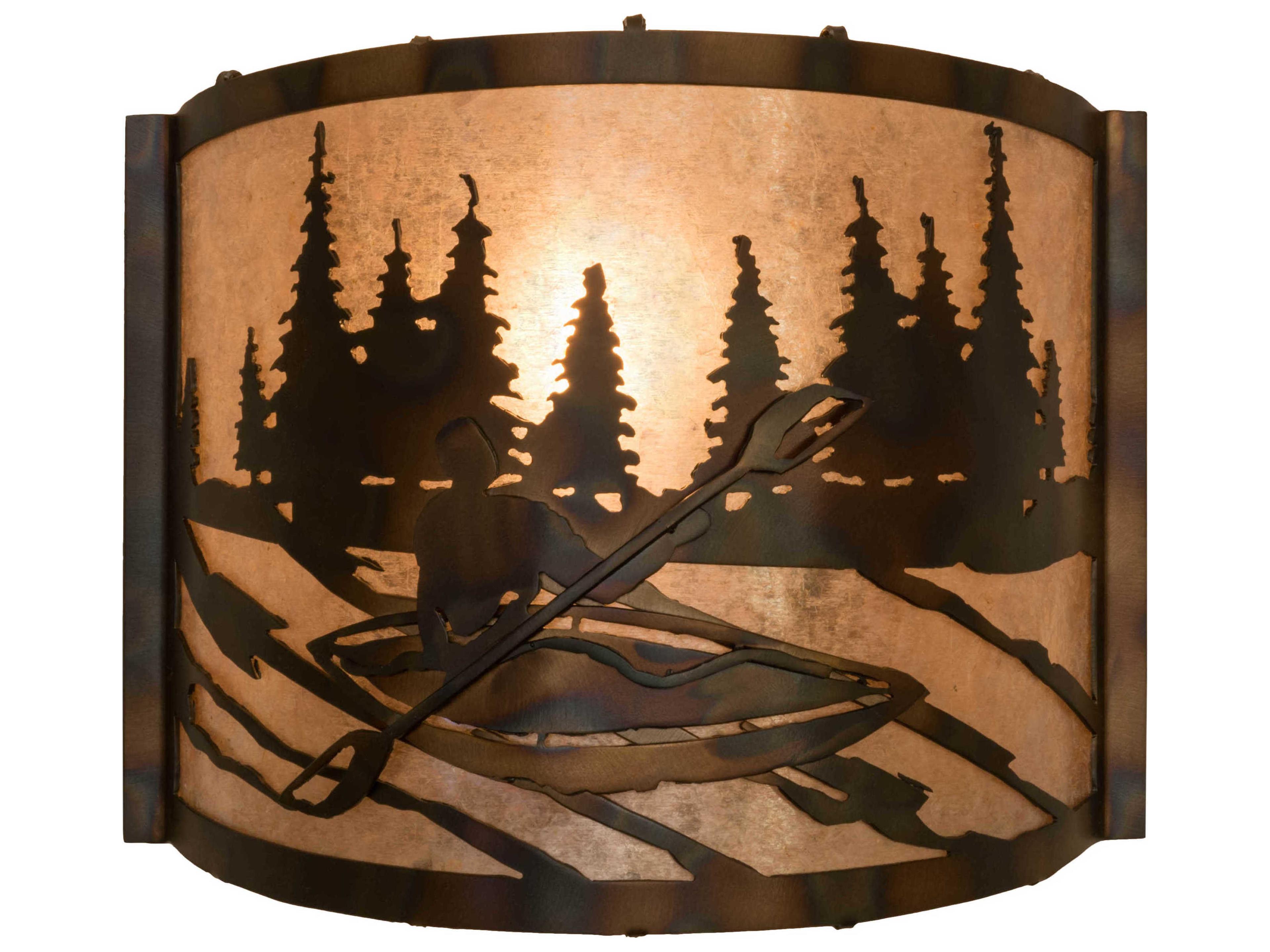 1-Light Copper Glass Wall Sconce