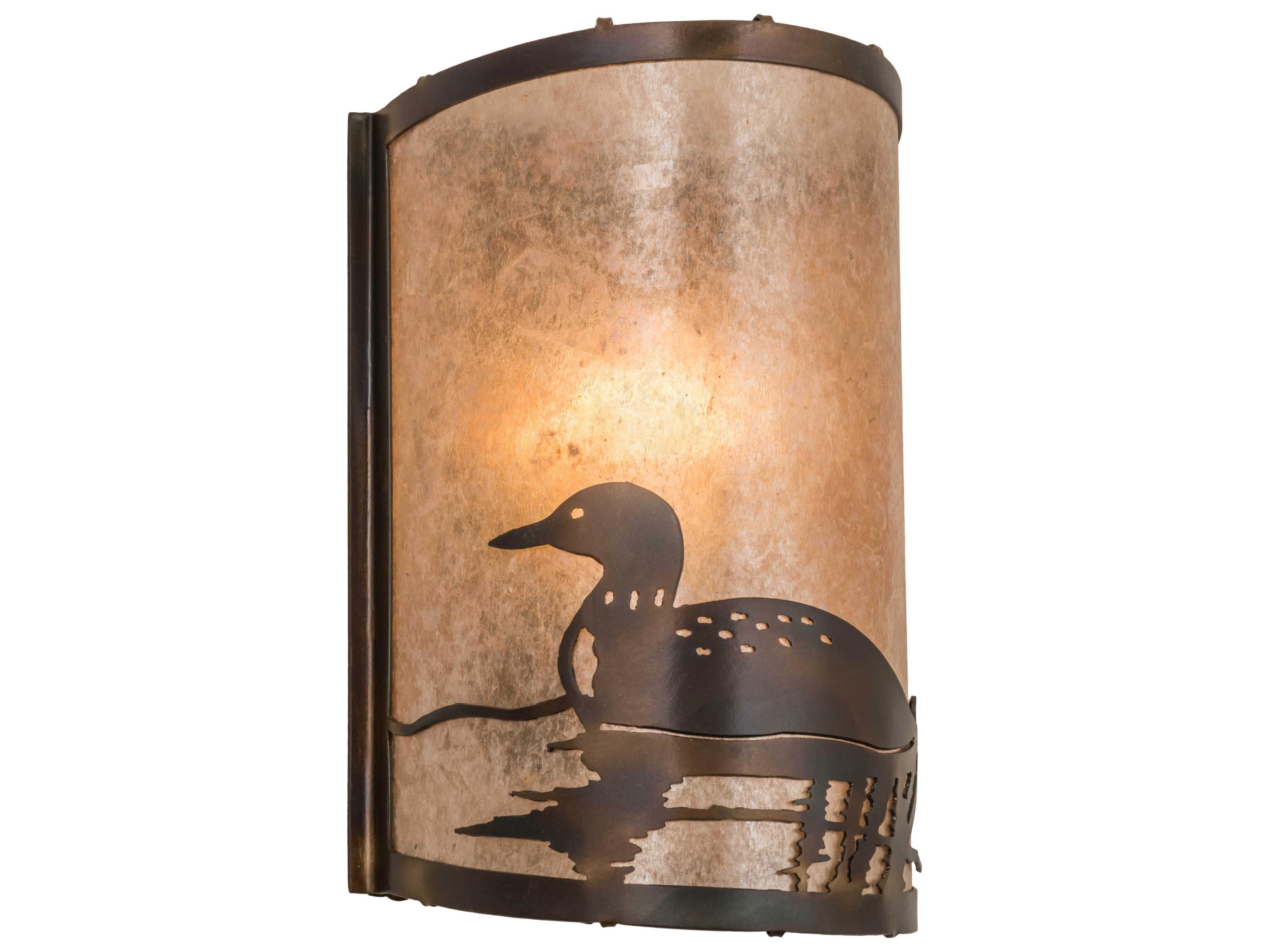 Loon 1-Light Copper Glass Wall Sconce