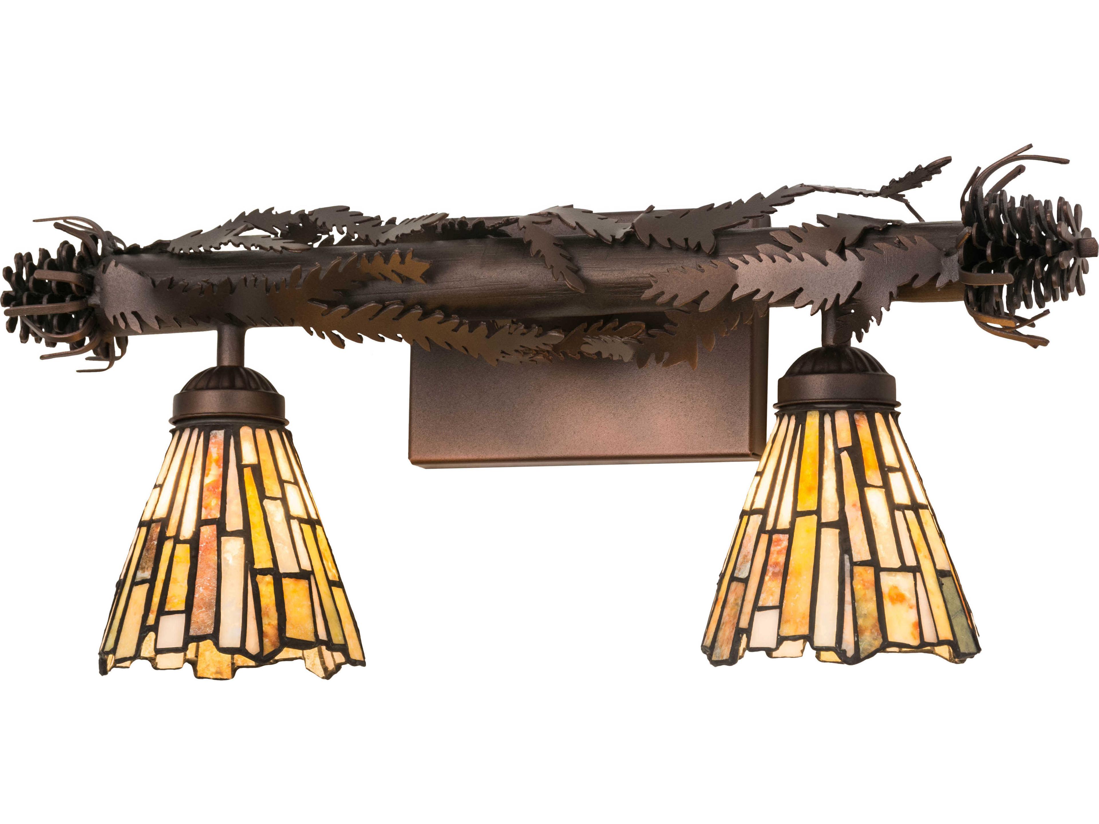 Meyda 2-Light Brown Tiffany Vanity Light