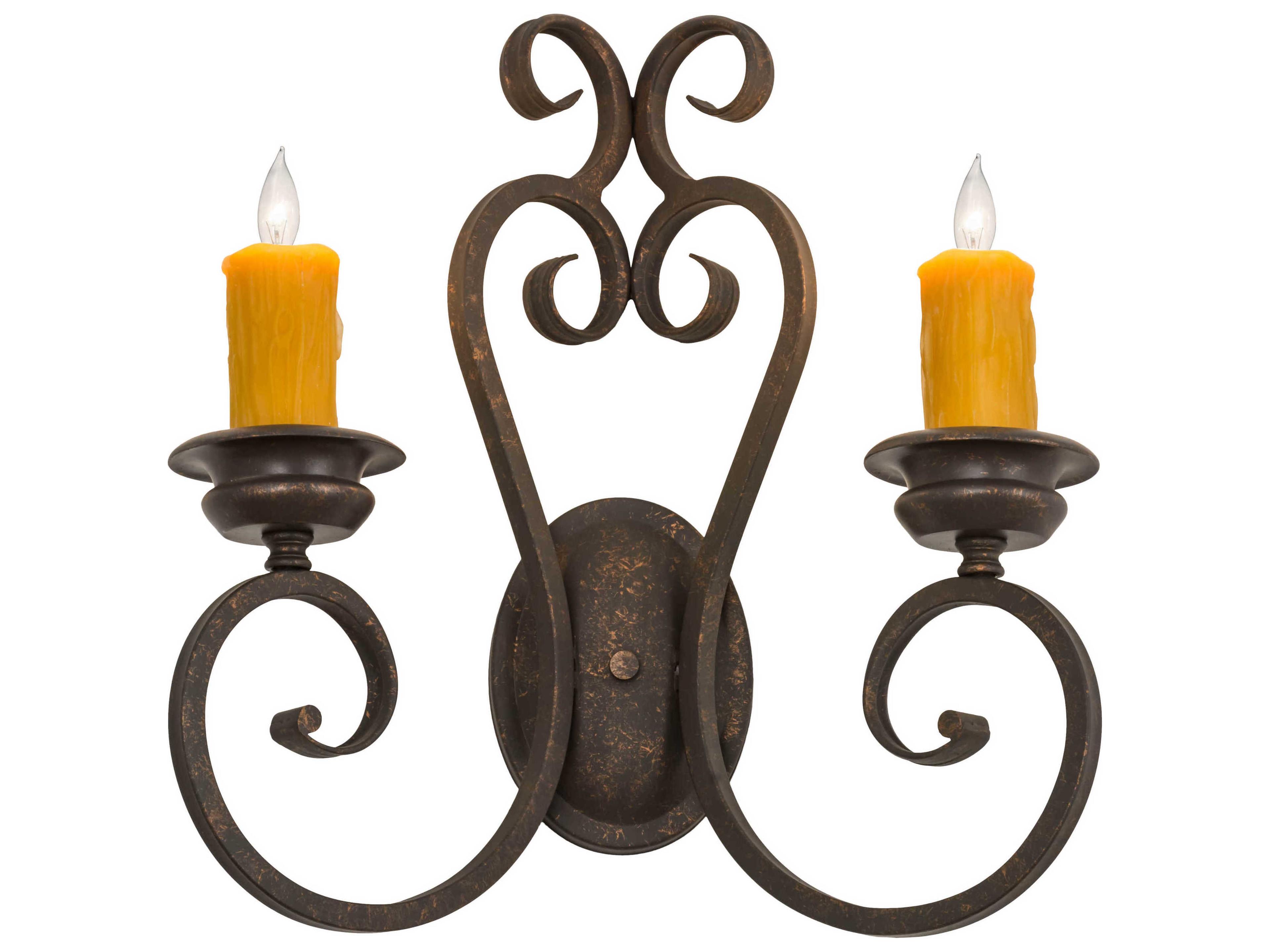 2-Light Brown Wall Sconce