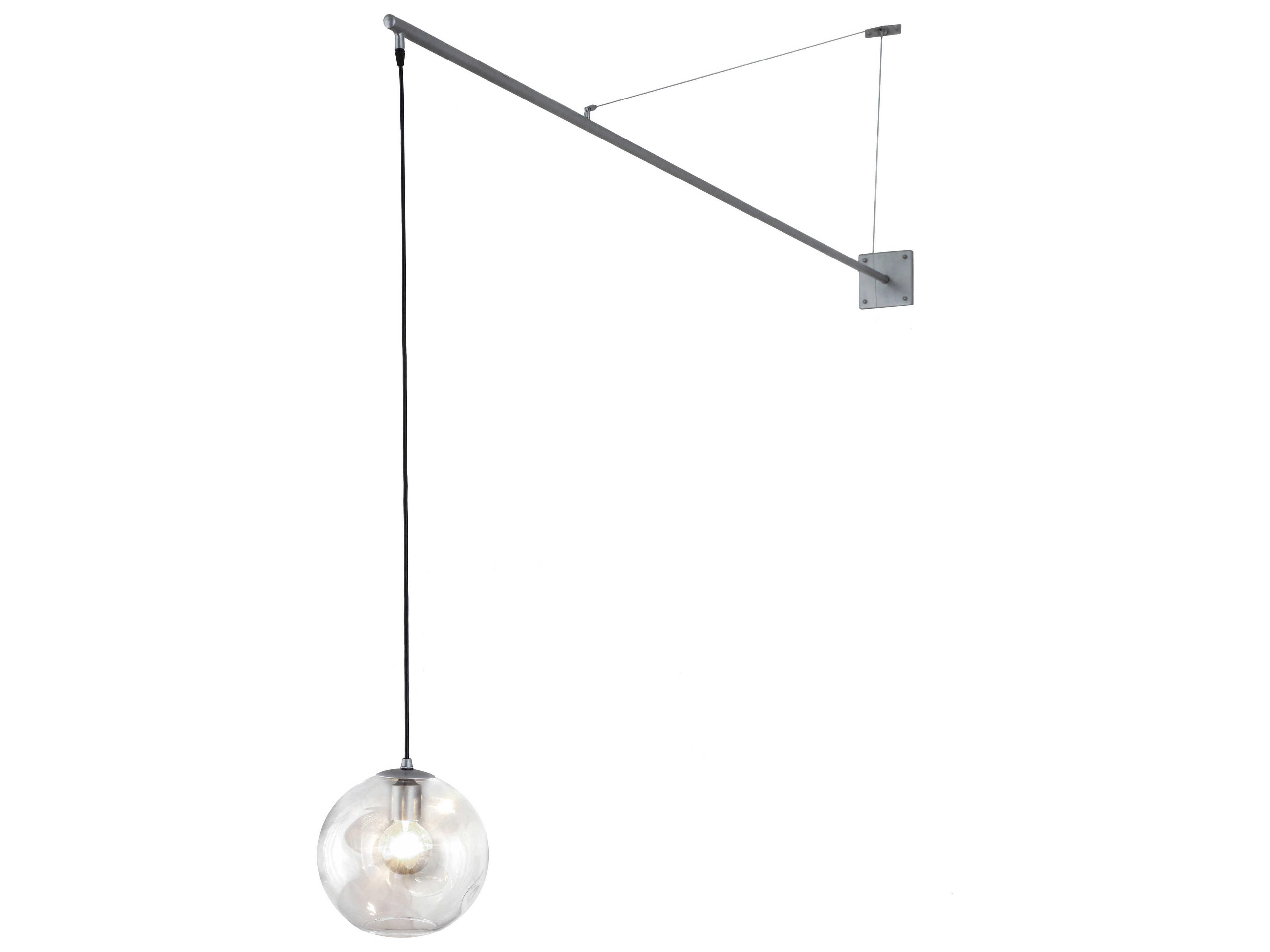 Bola 1-Light Sparkle Silver Glass Mini Pendant