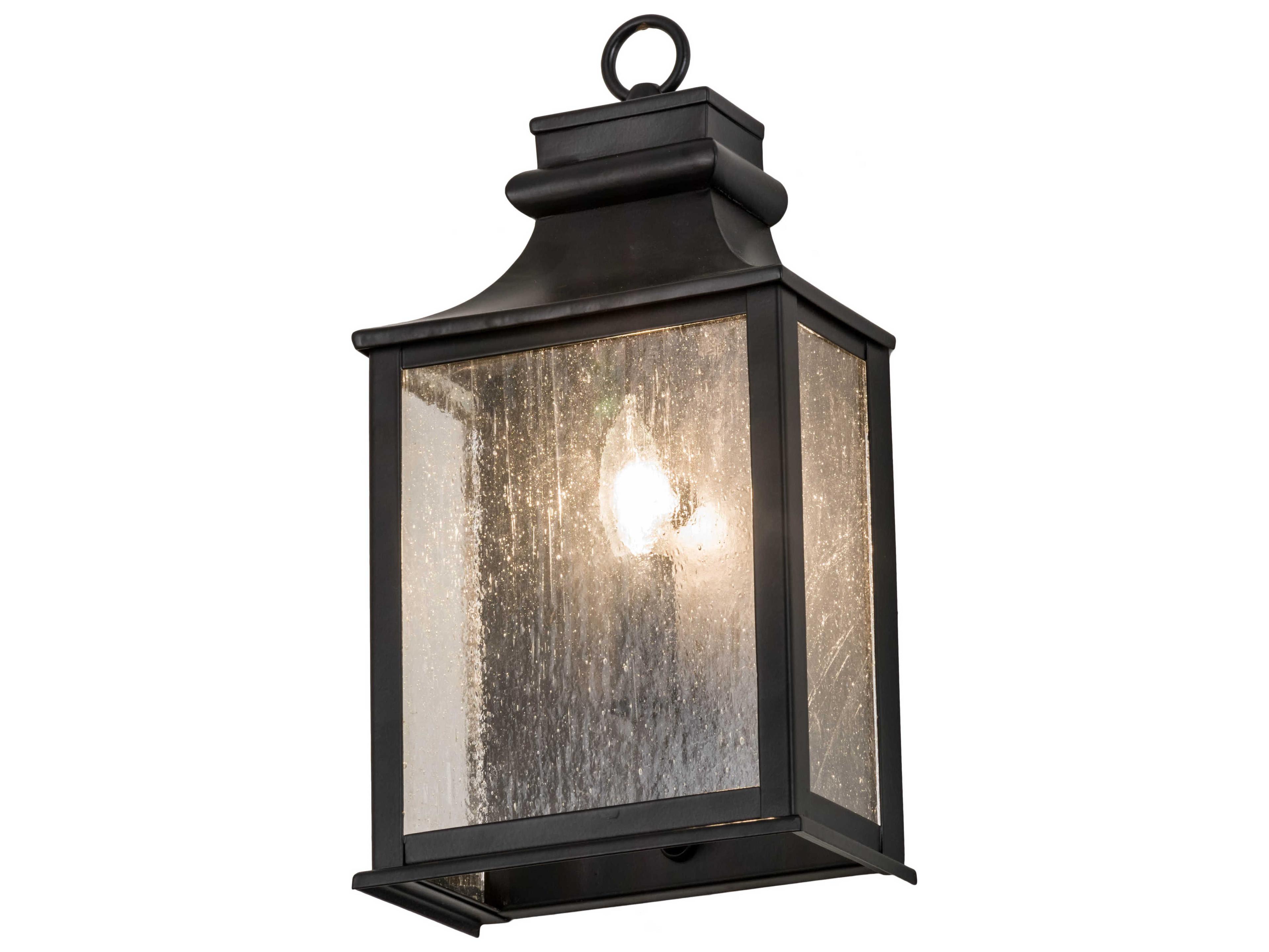 Meyda 1-Light Black Glass Wall Sconce