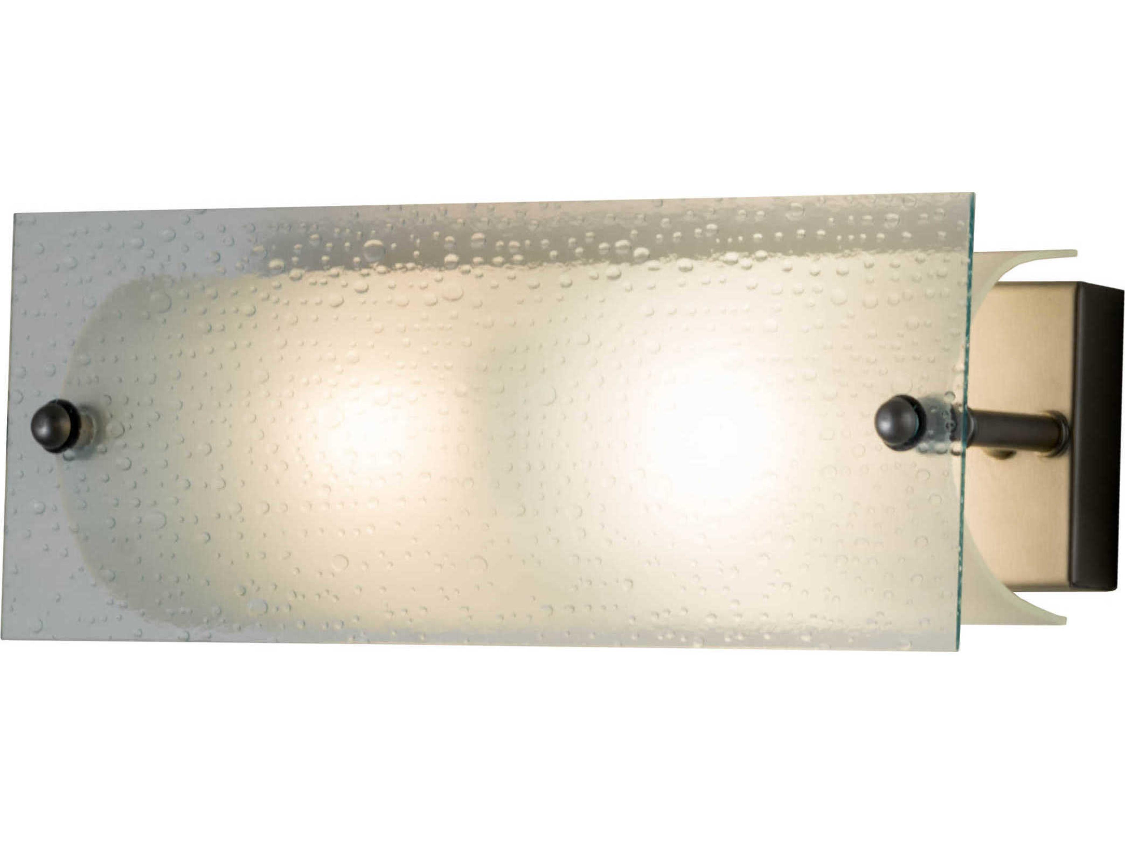 2-Light Nickel Glass Vanity Light