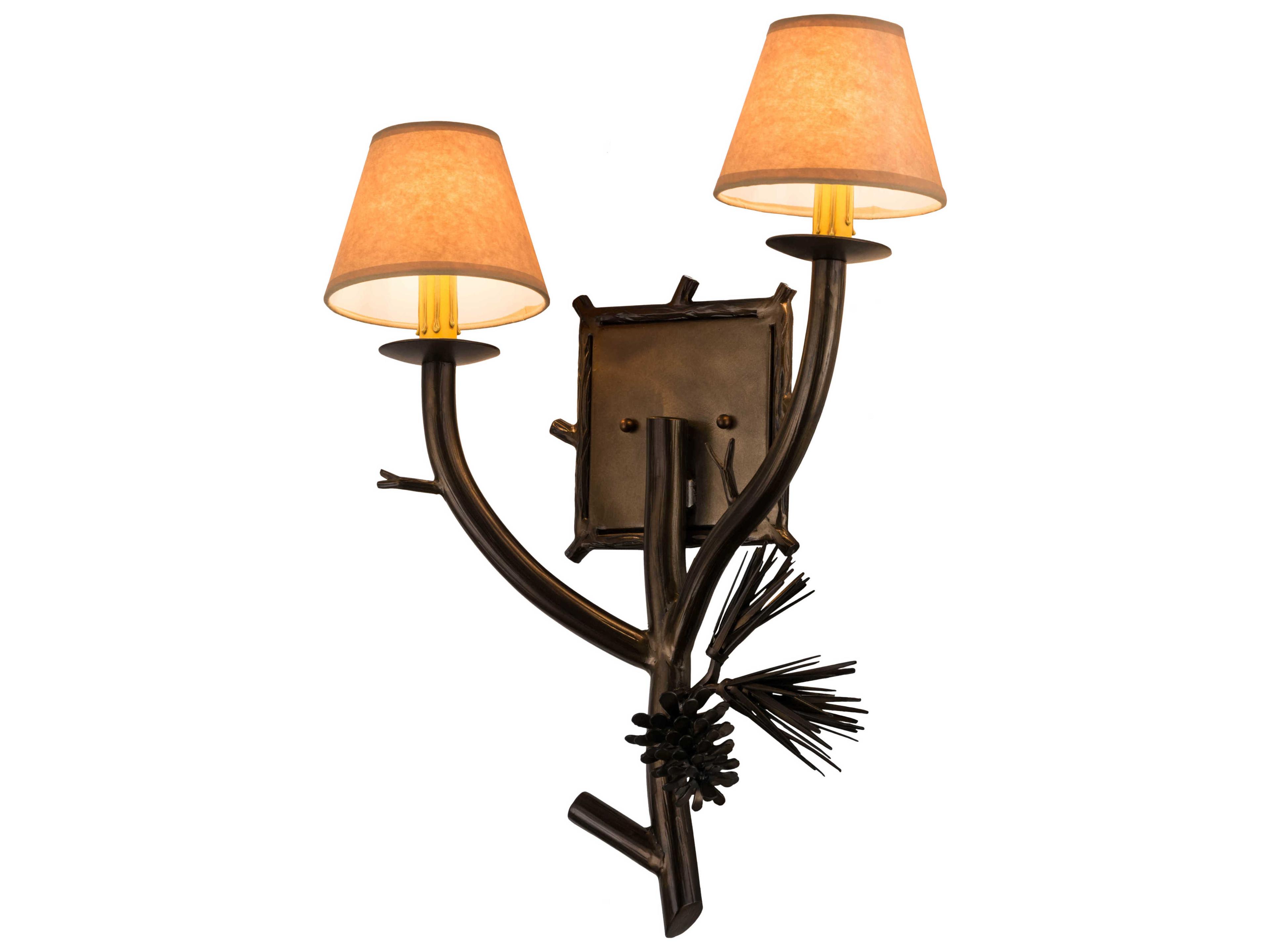 2-Light Copper Wall Sconce