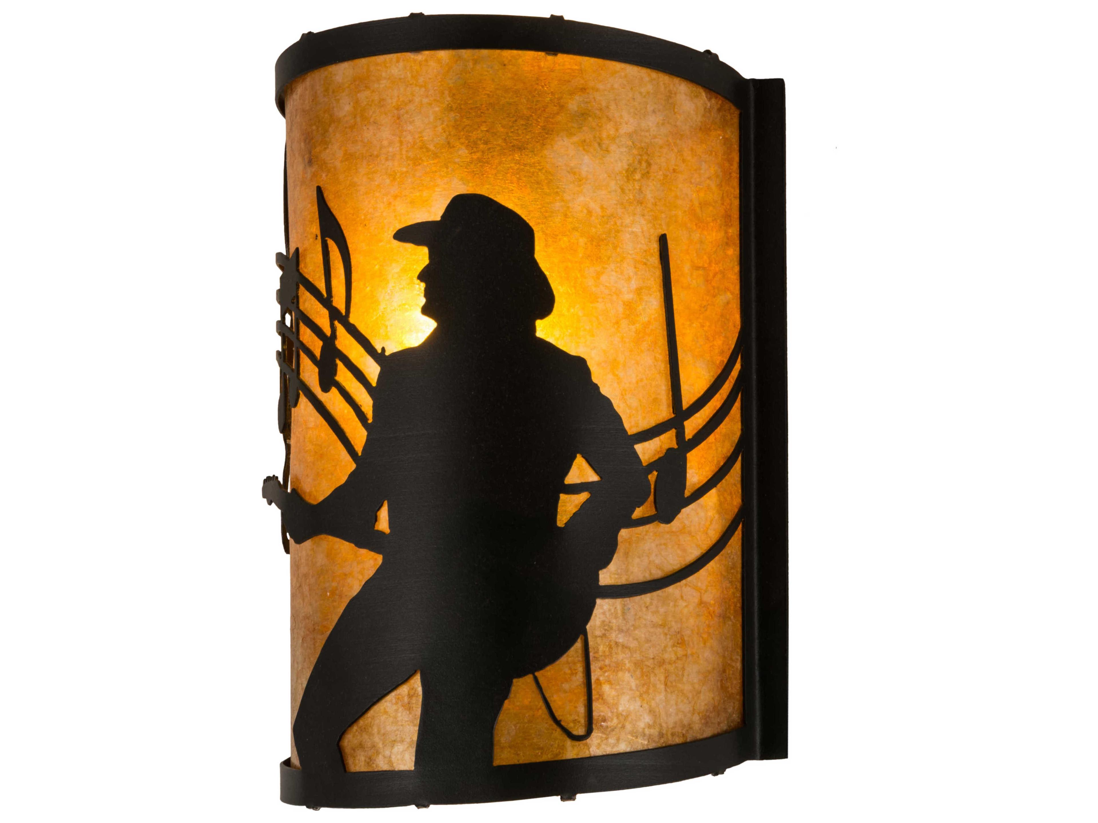 1-Light Black Glass Wall Sconce