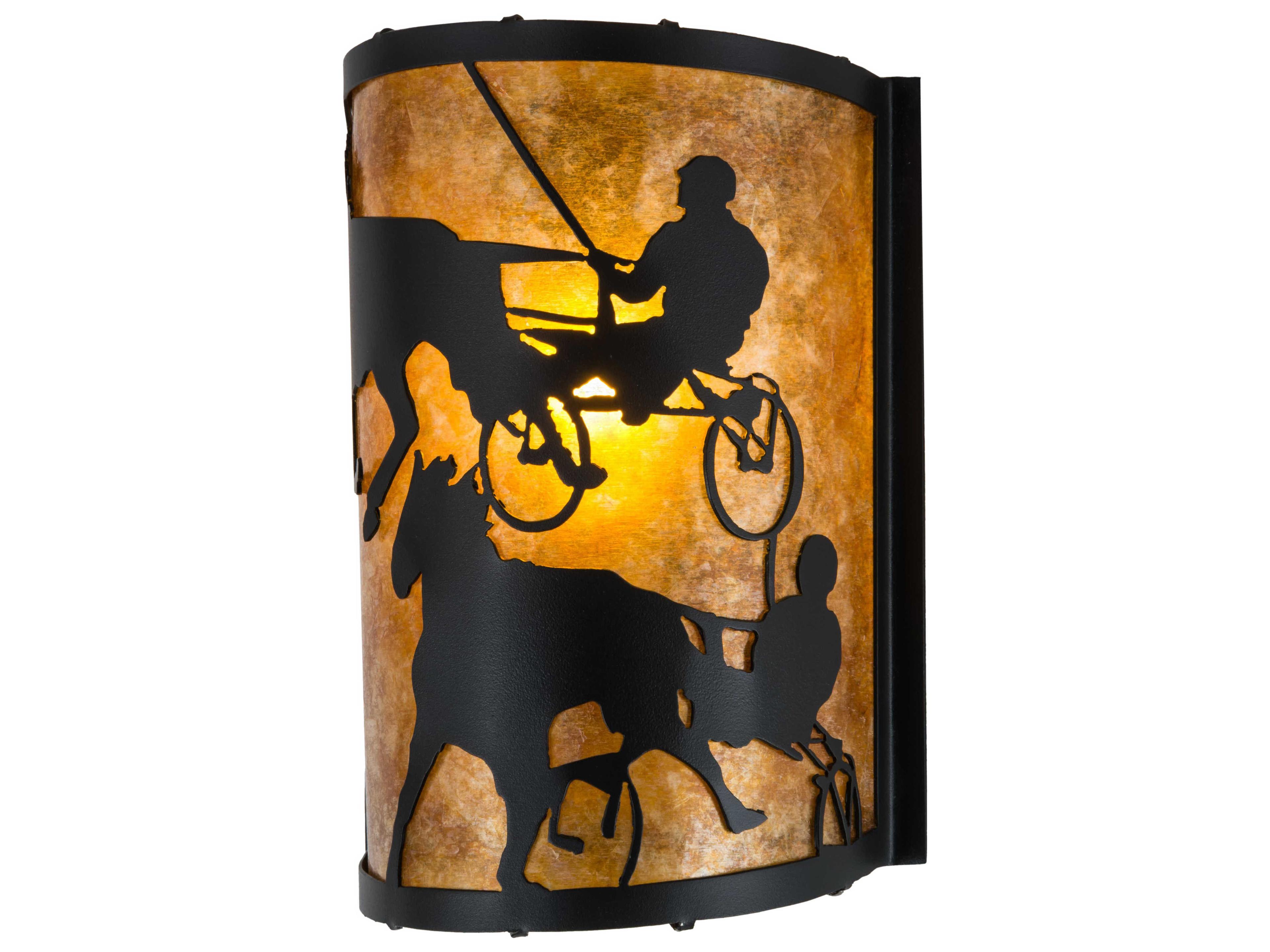 1-Light Black Glass Wall Sconce