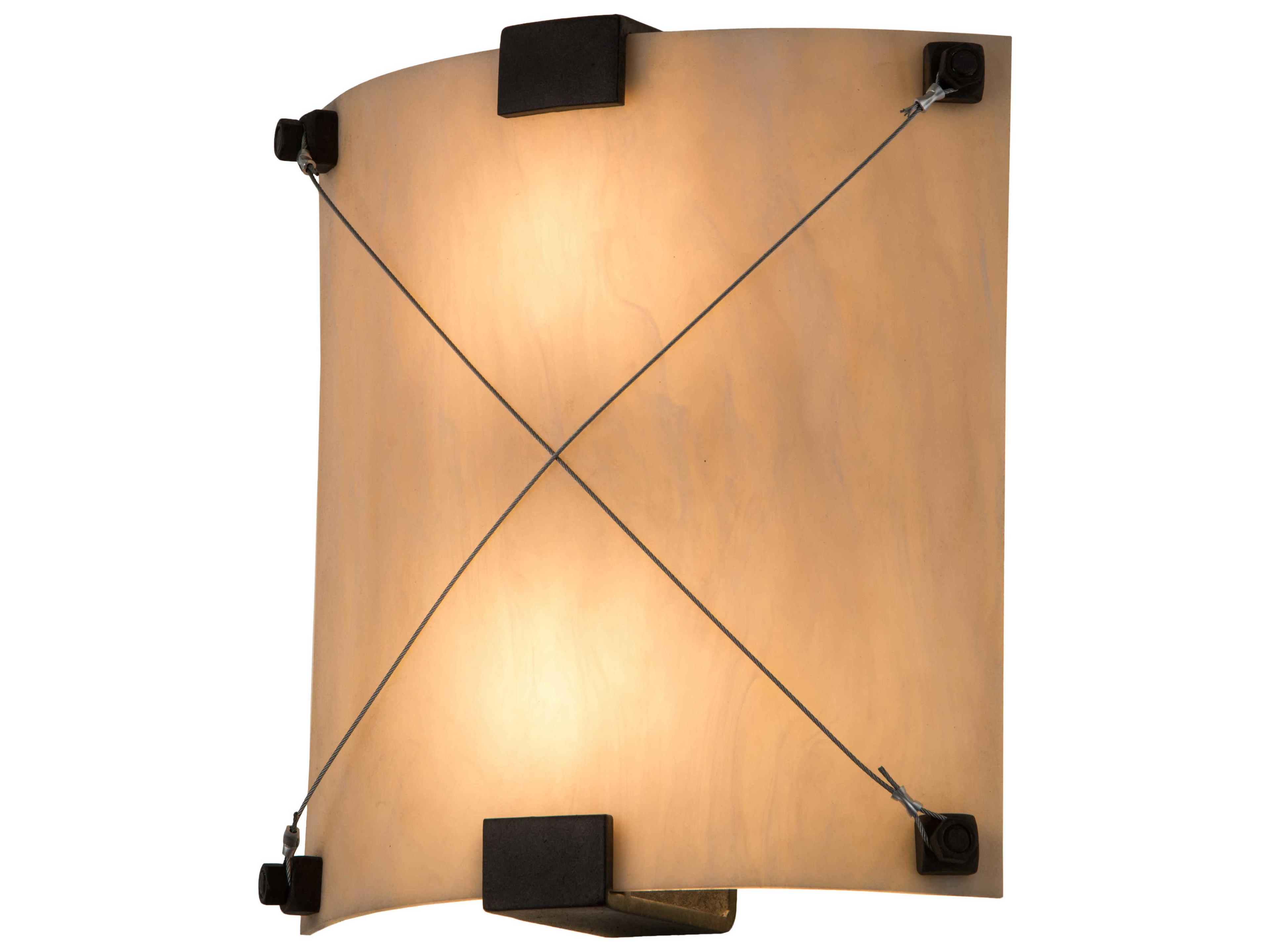 2-Light Brown Glass Wall Sconce