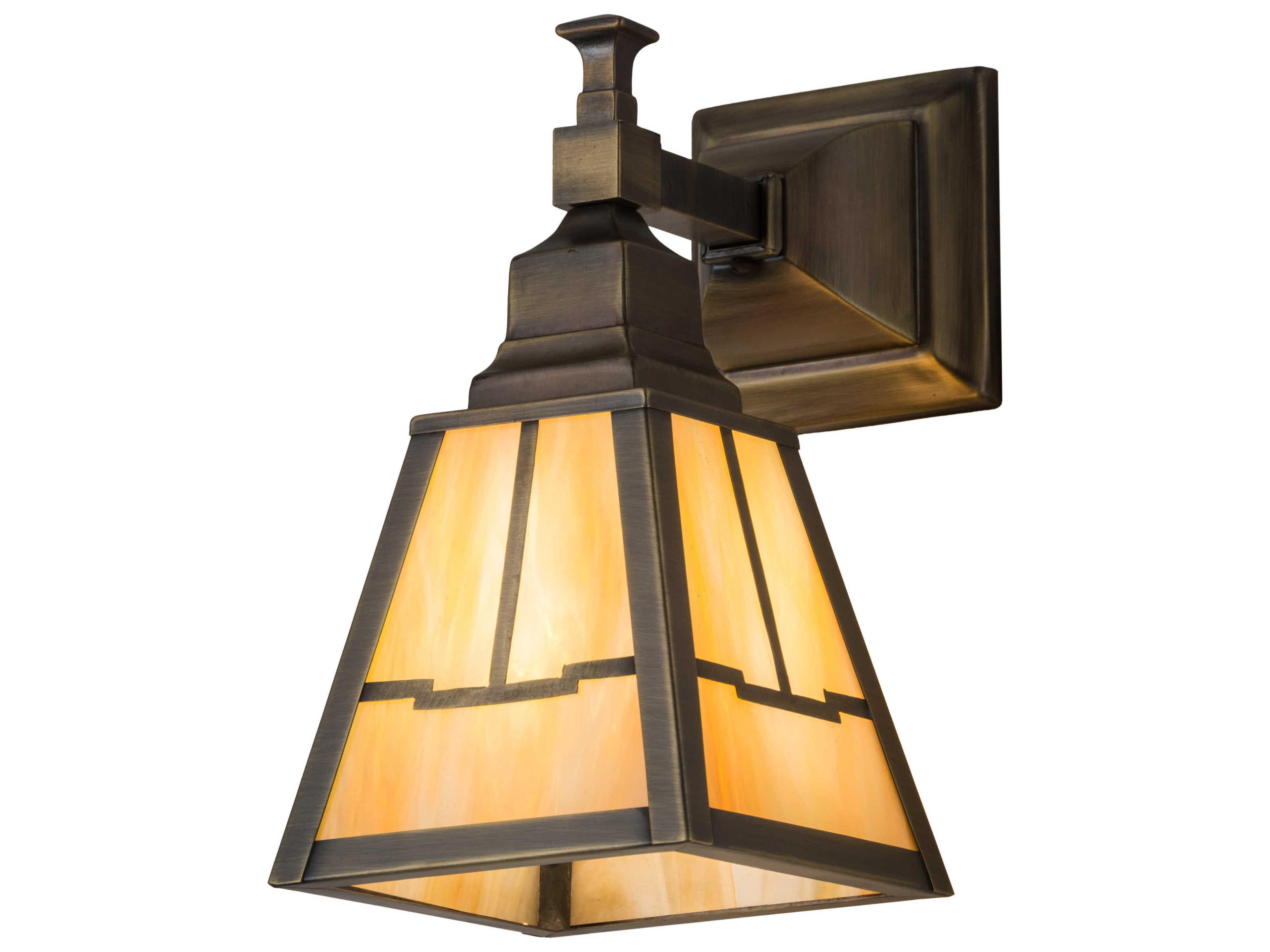 1-Light Brass Glass Wall Sconce