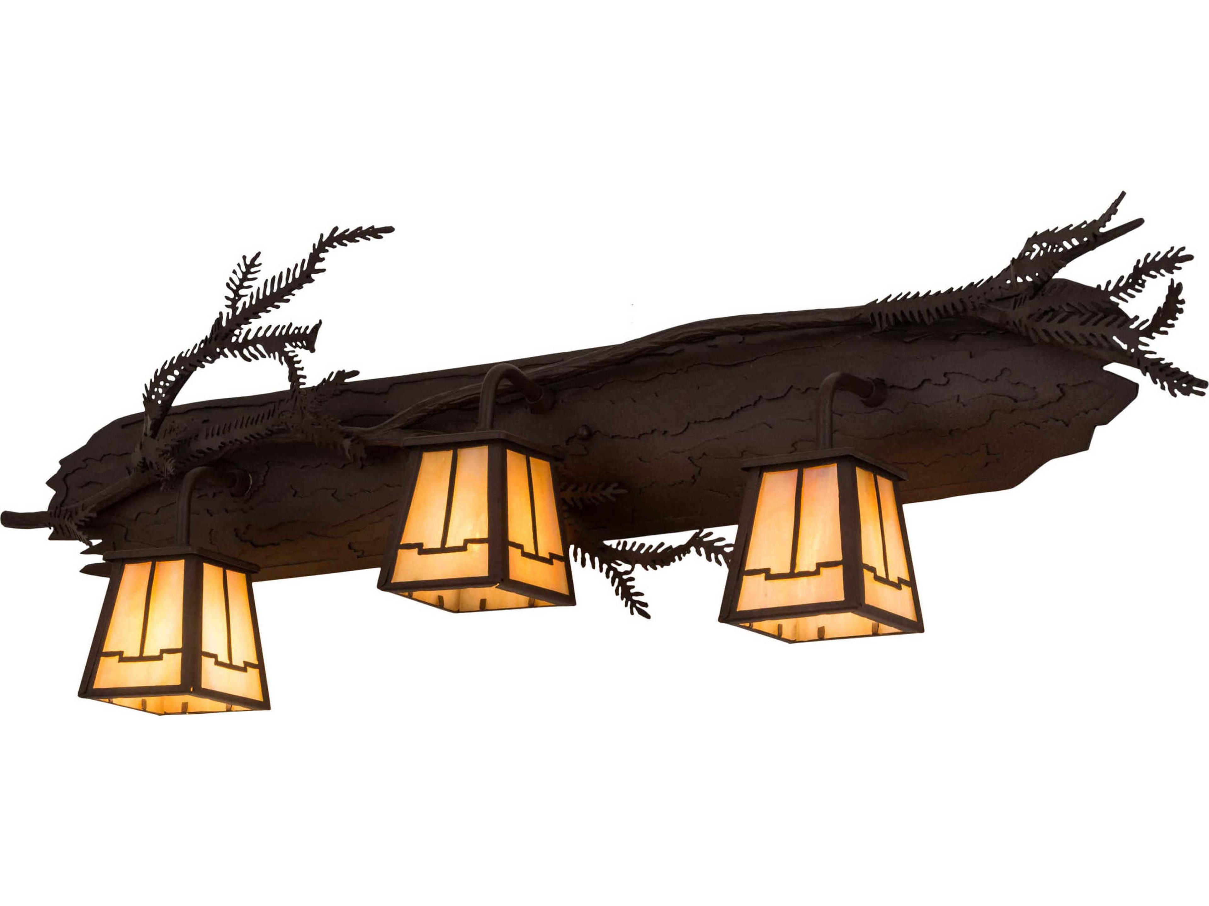 Meyda 3-Light Brown Glass Vanity Light