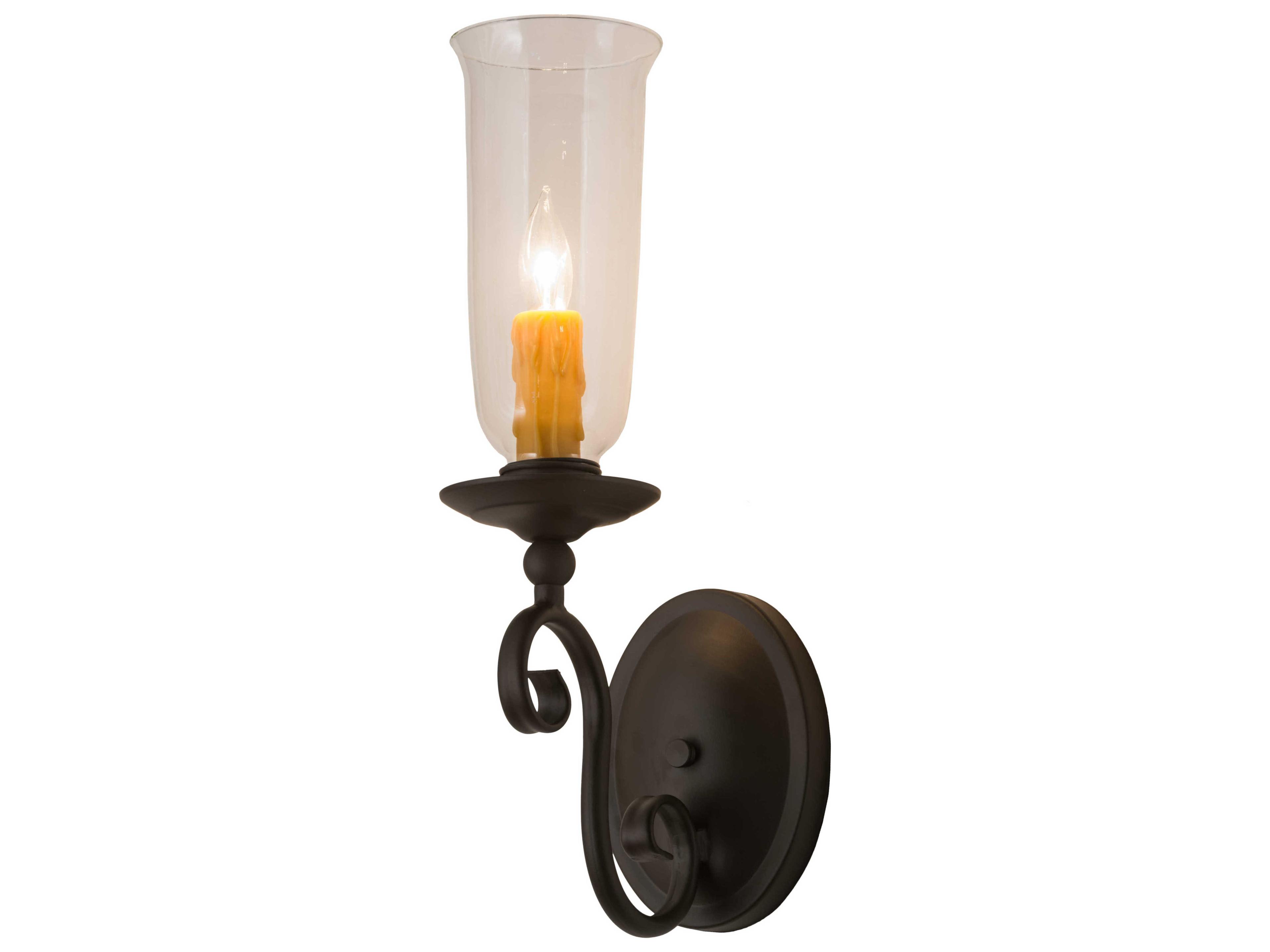 Wallis 1-Light Bronze Glass Wall Sconce