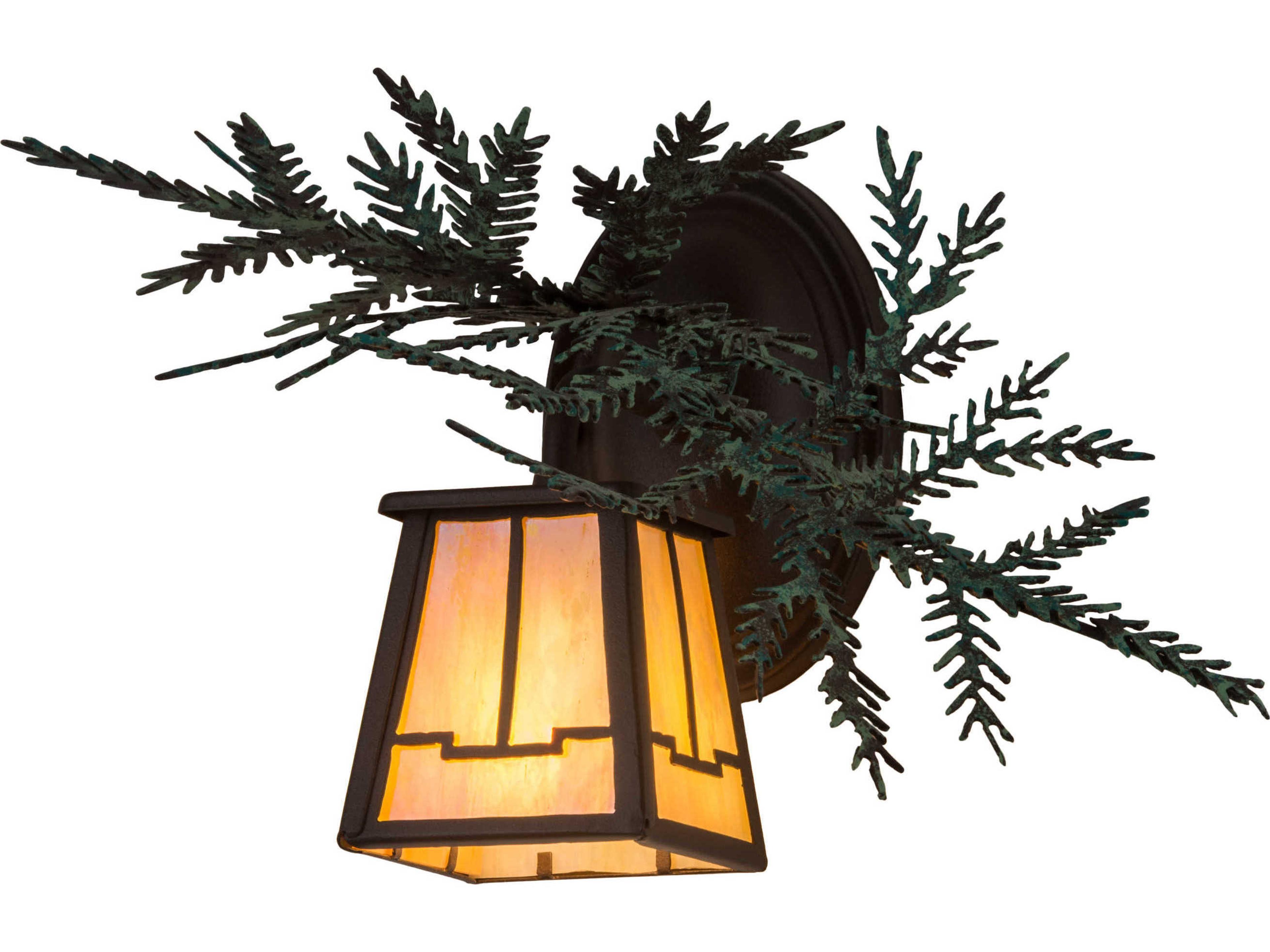 Pine Branch Valley View 1-Light Brown Glass Wall Sconce