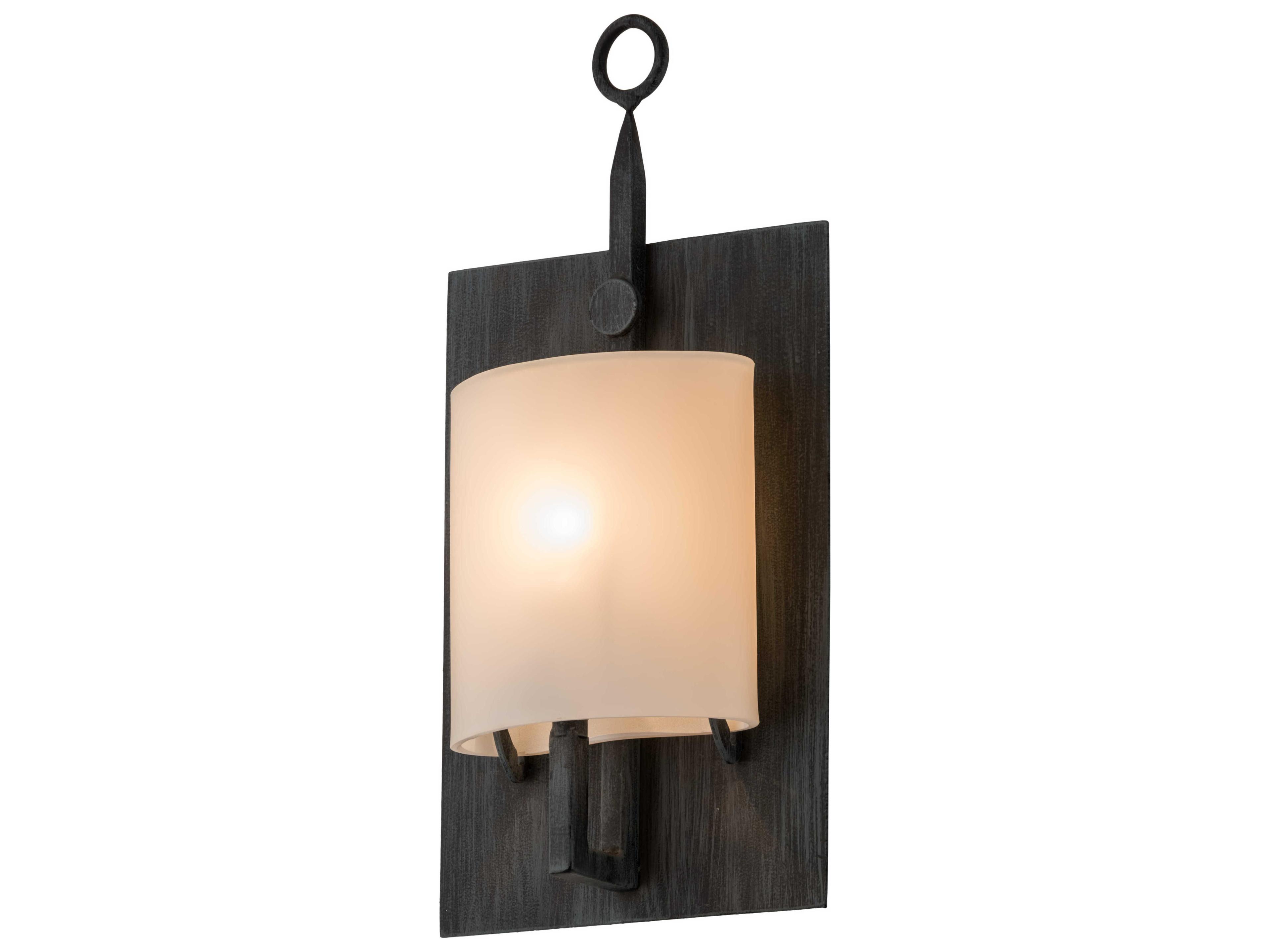 1-Light Black Glass Wall Sconce