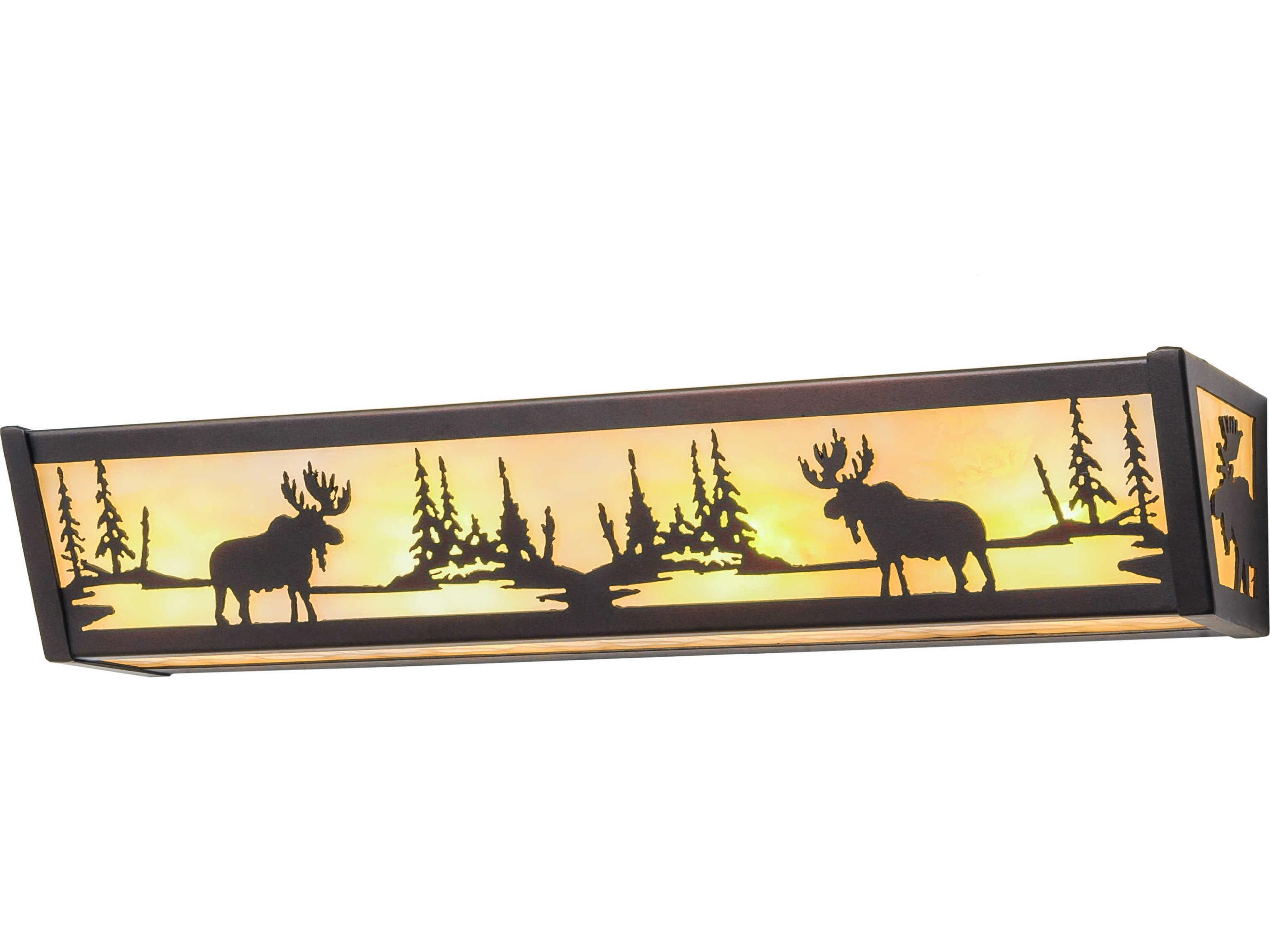 4-Light Black Glass Vanity Light