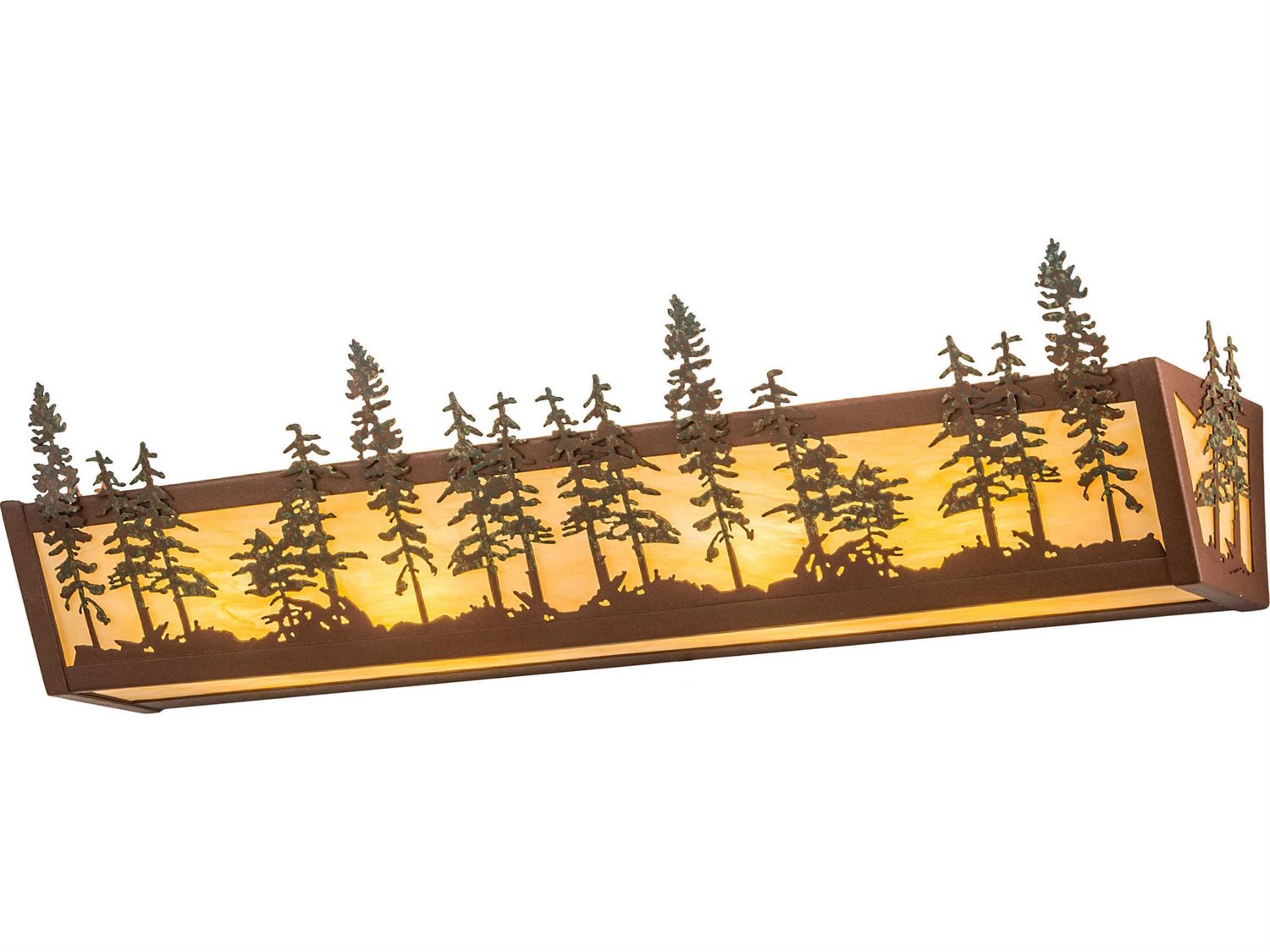 4-Light Brown Glass Vanity Light