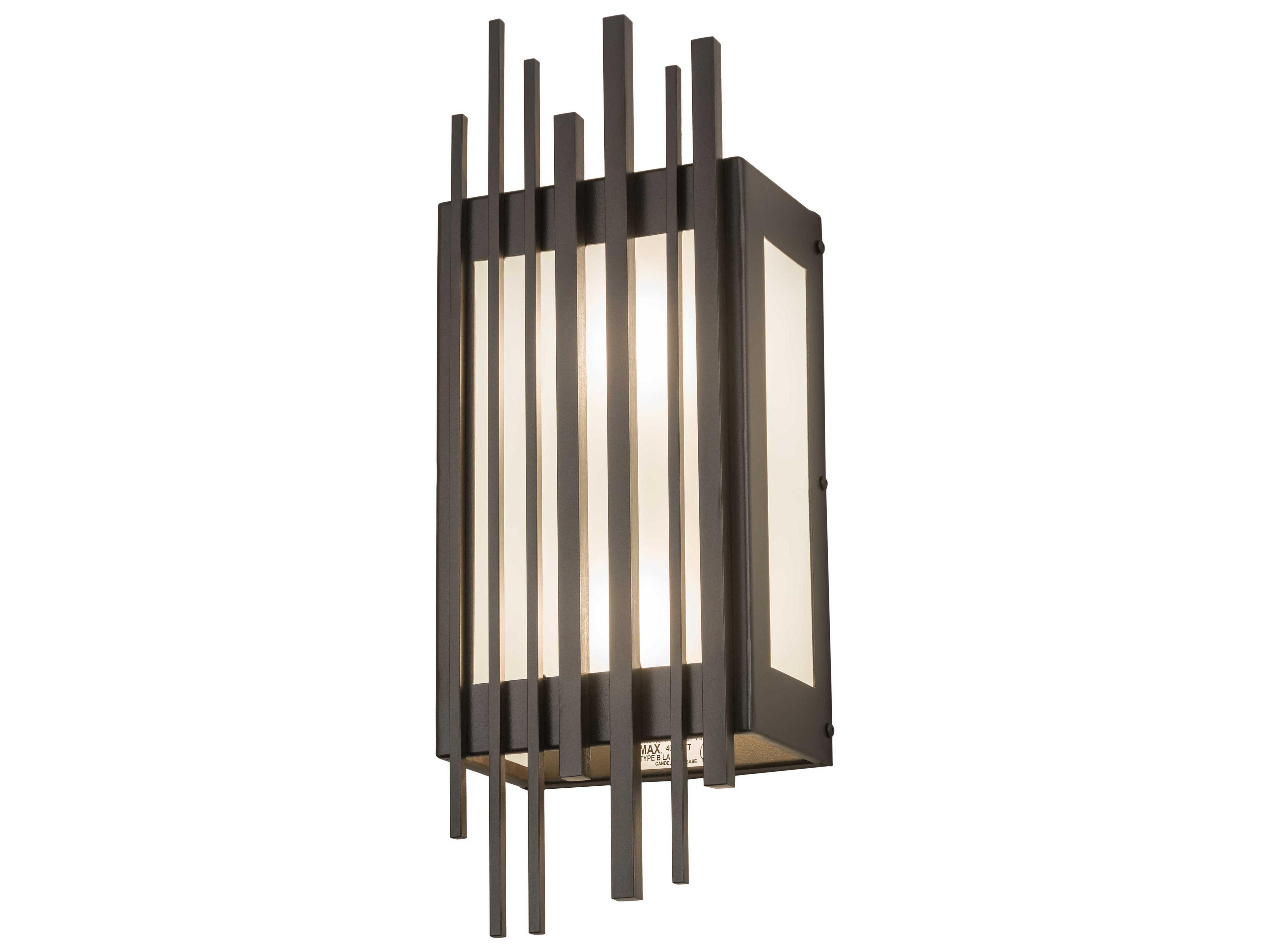 2-Light Bronze Glass Wall Sconce