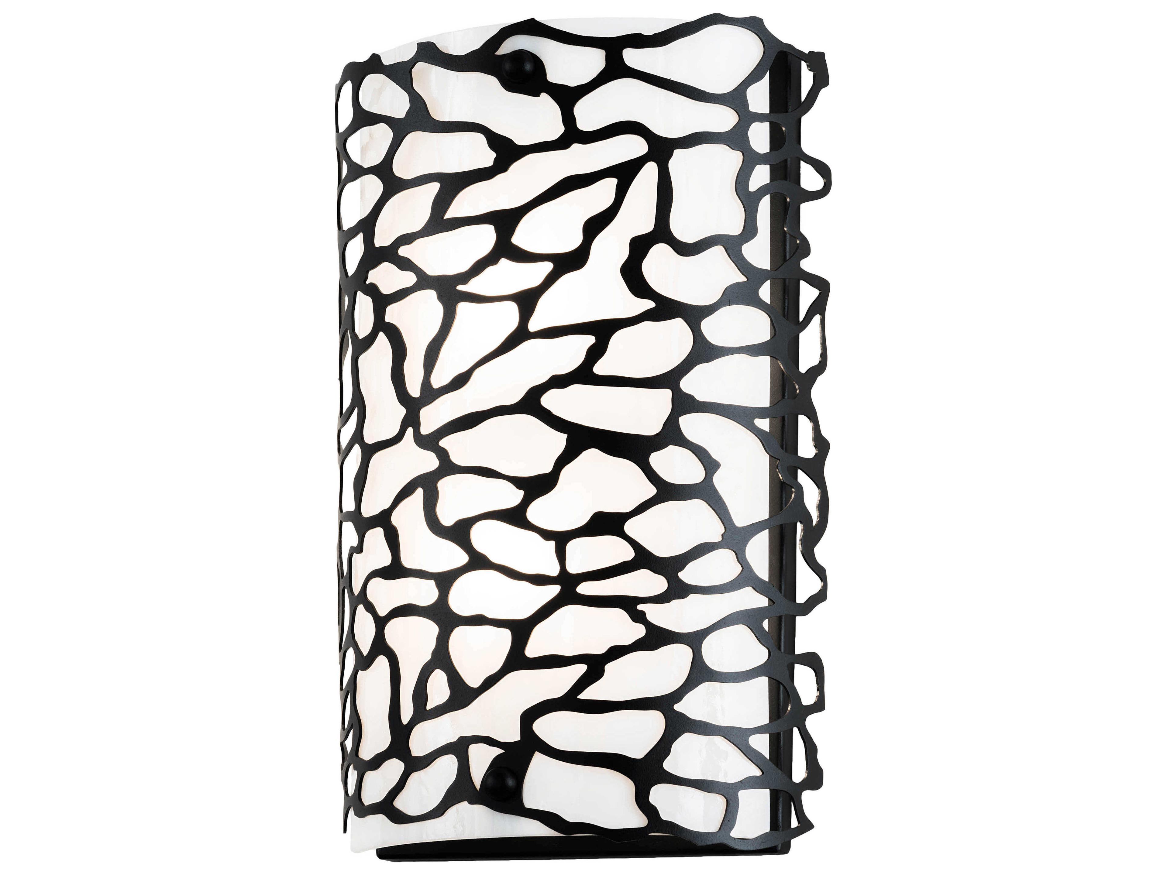 2-Light Black Glass Wall Sconce