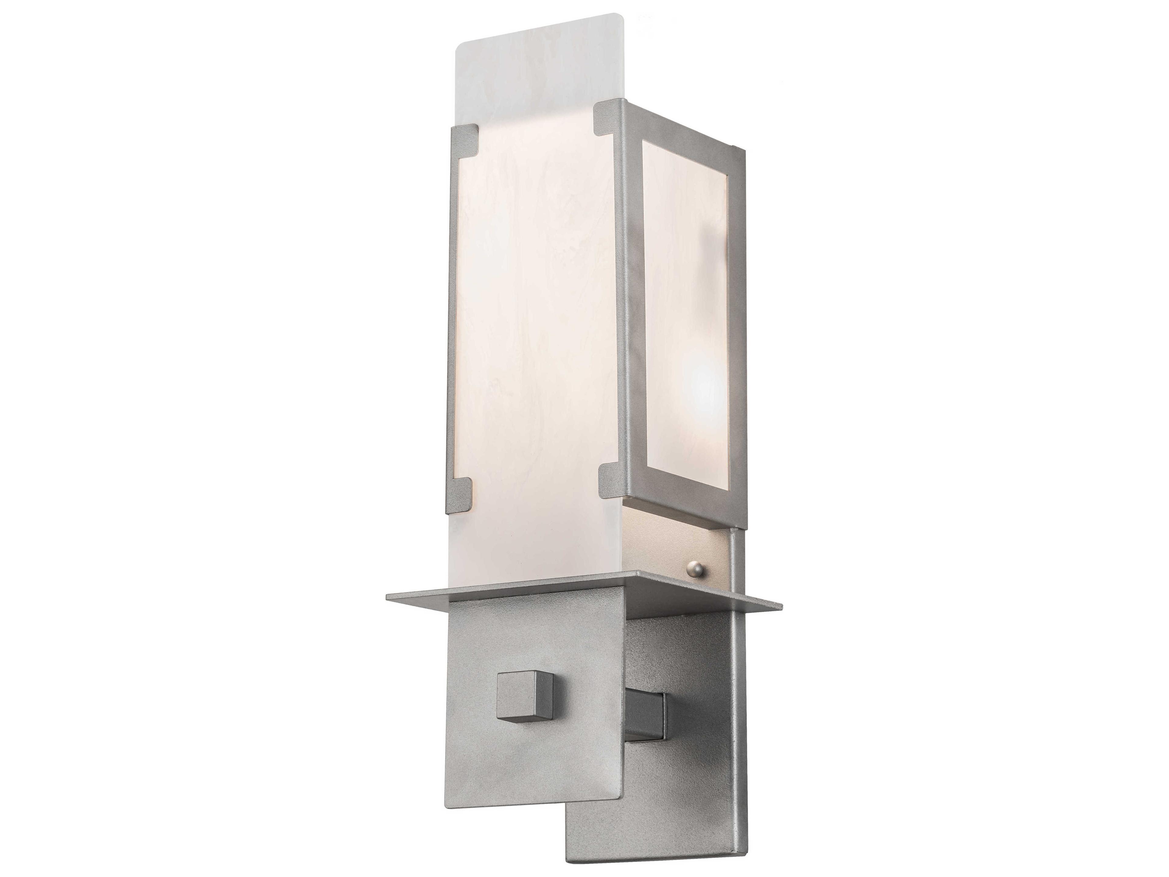 2-Light Pewter Glass Wall Sconce