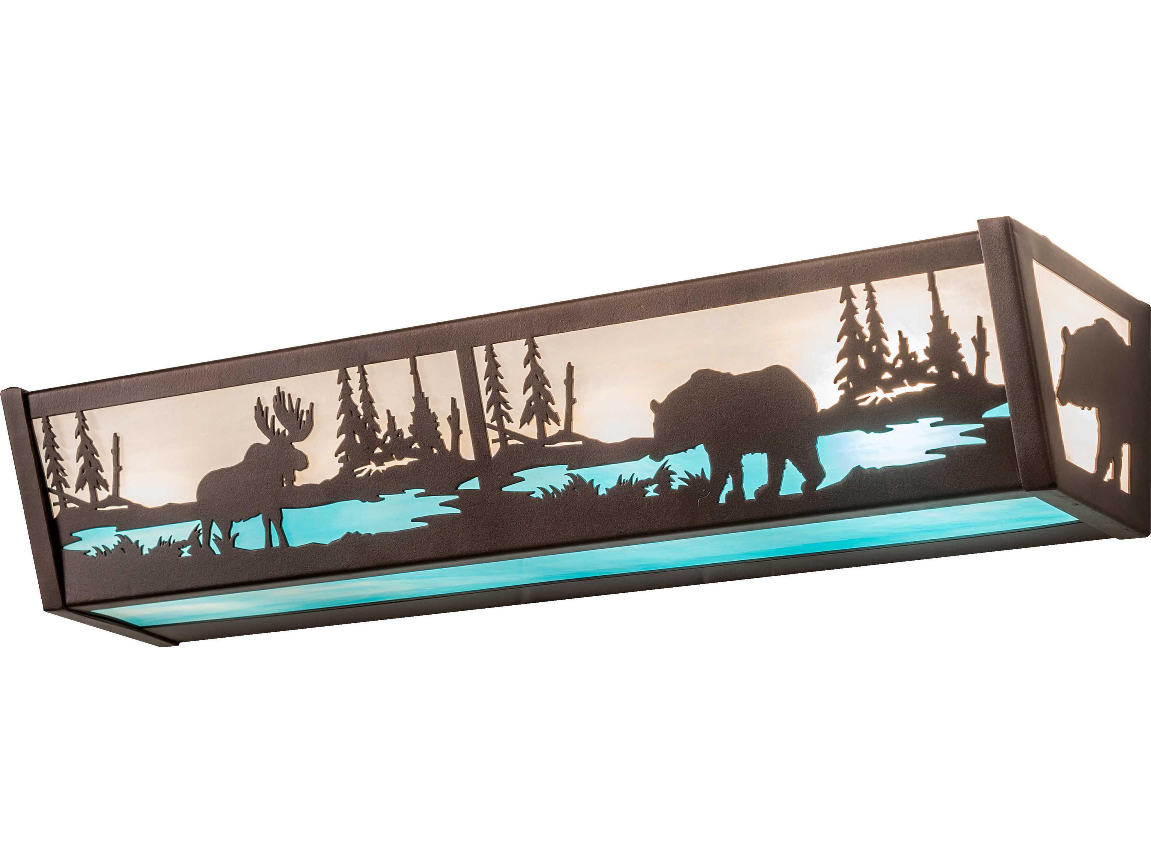 4-Light Bronze Glass Vanity Light