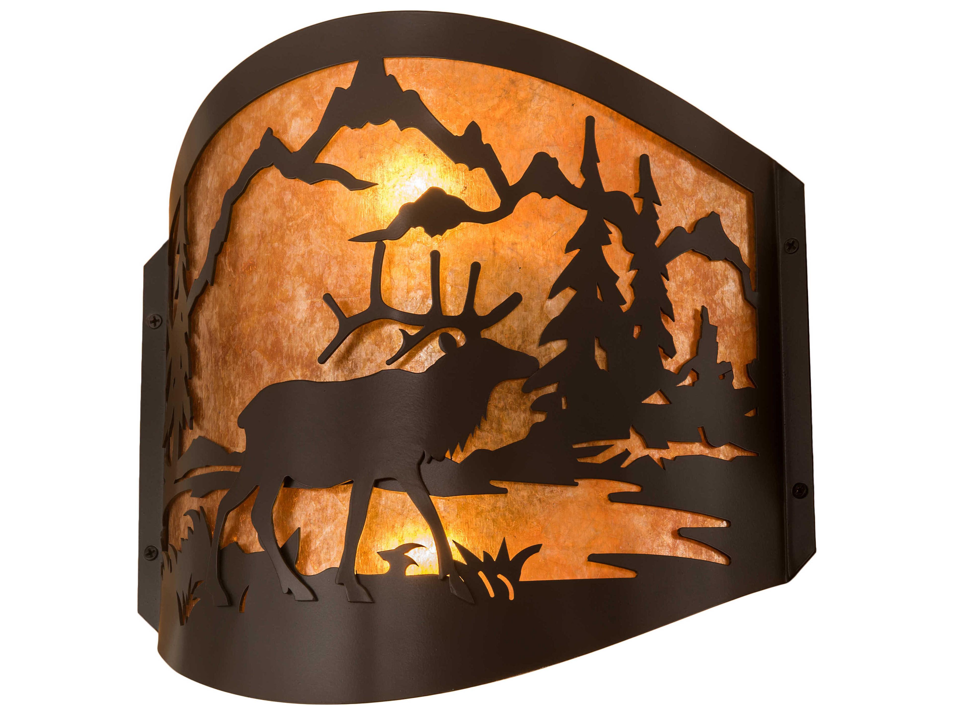 2-Light Bronze Glass Wall Sconce