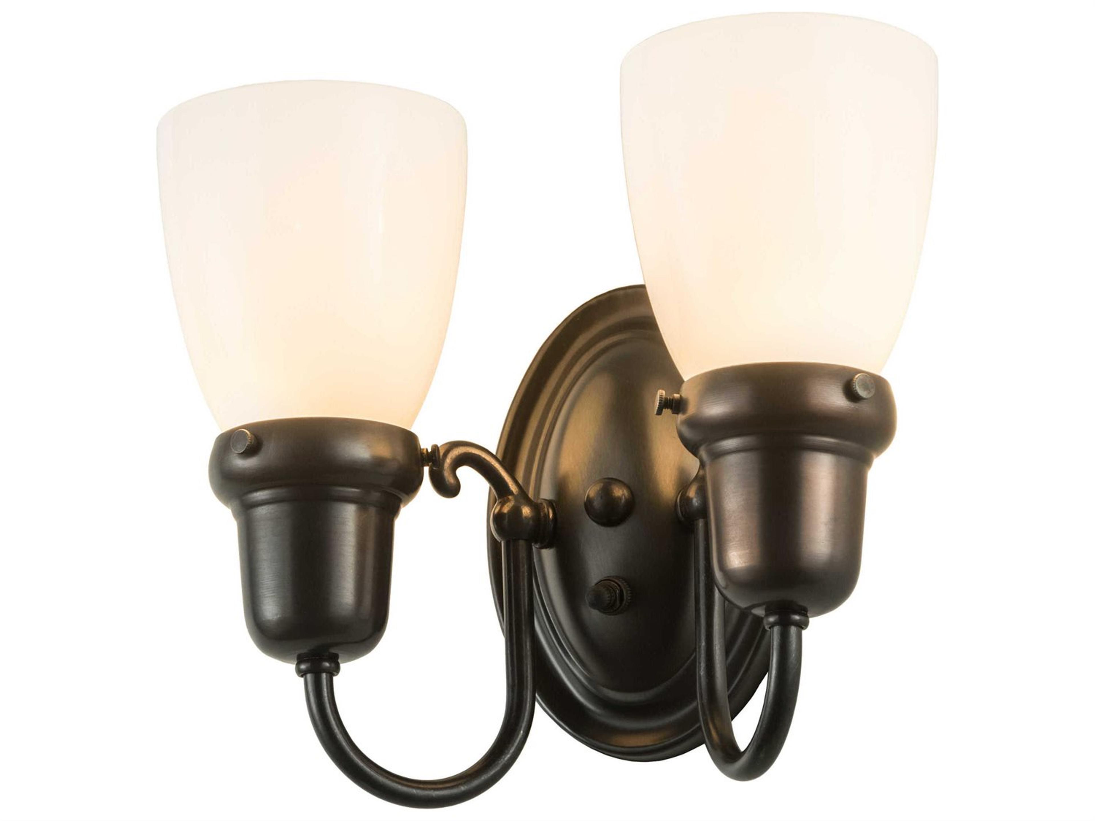 2-Light Brown Glass Wall Sconce