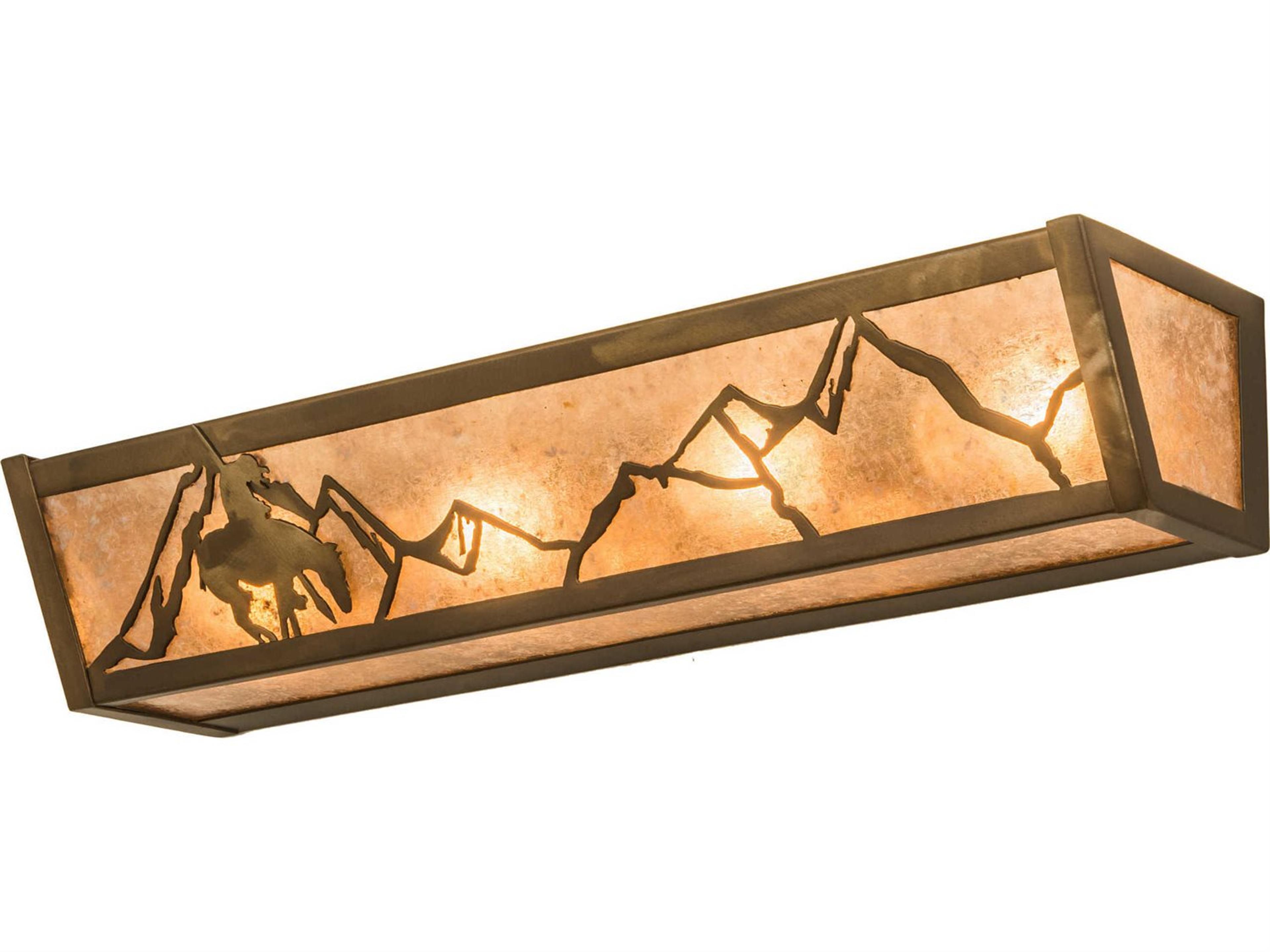 Meyda 4-Light Copper Glass Vanity Light