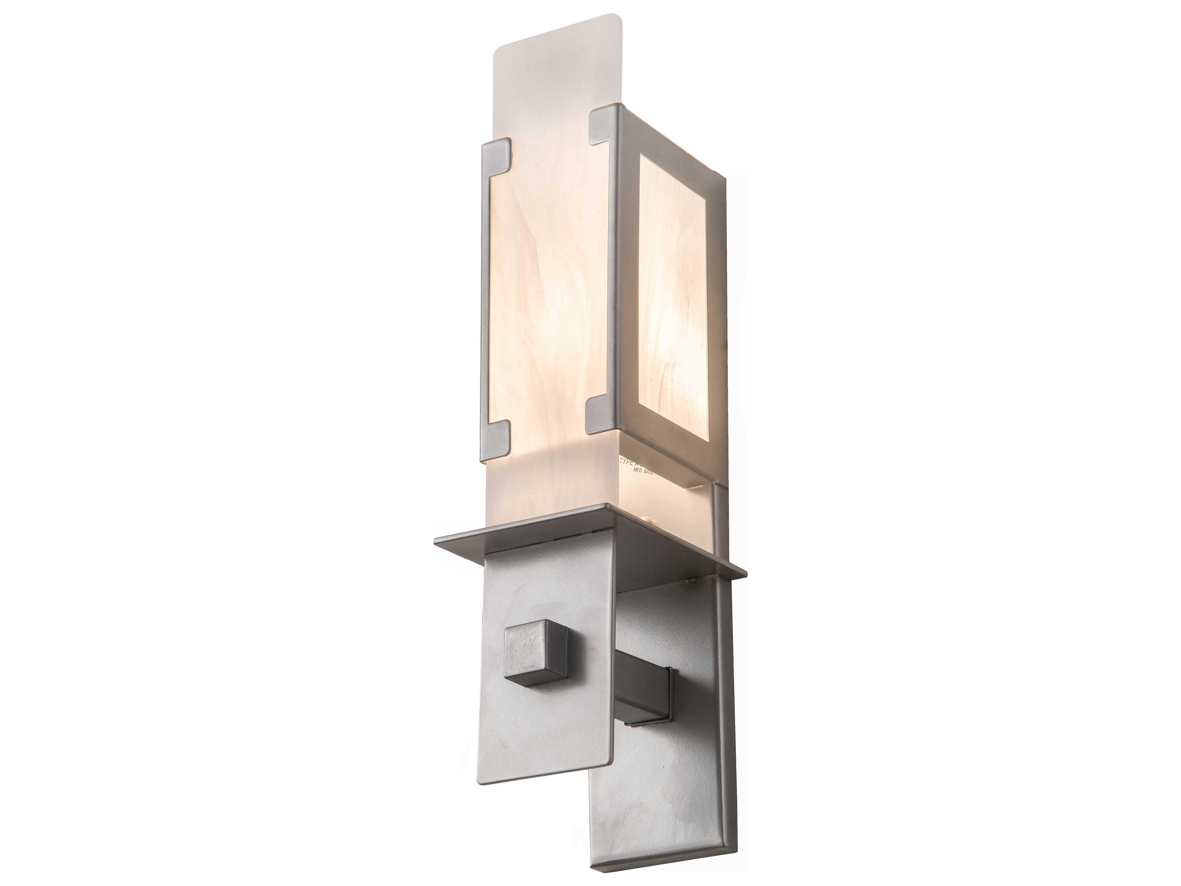 1-Light Steel Glass Wall Sconce