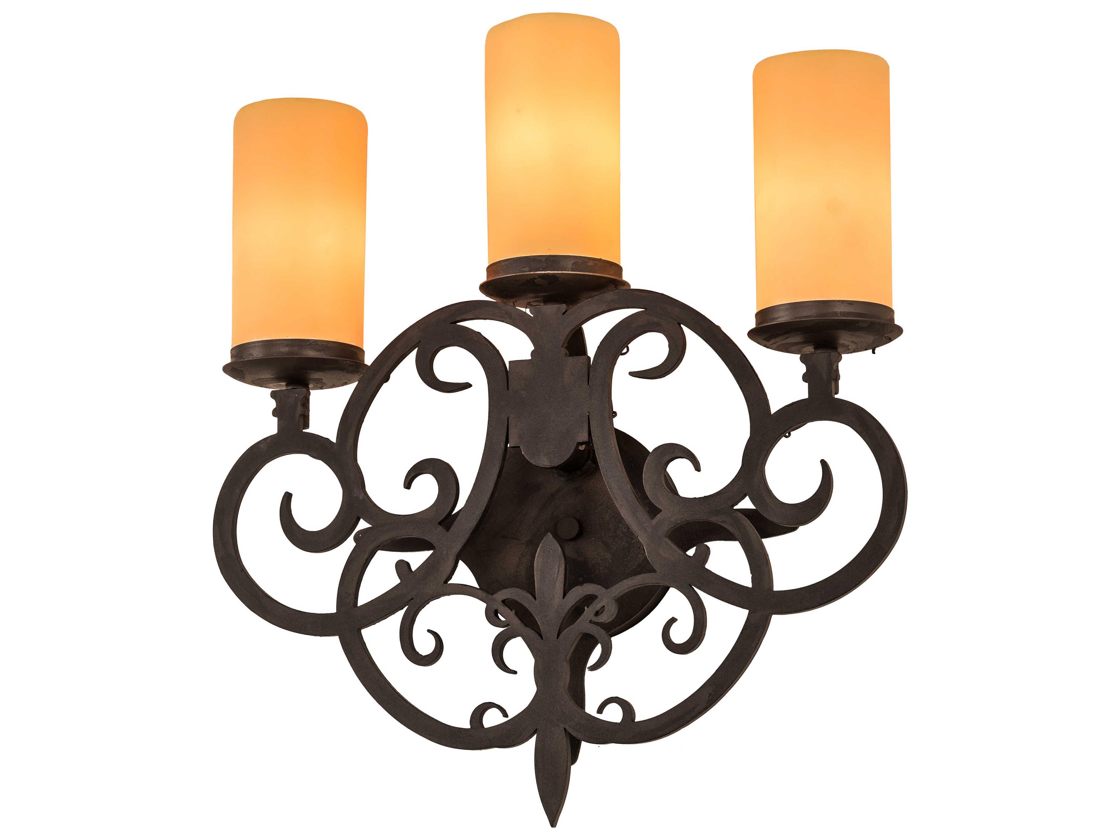 Ashley 3-Light Black Glass LED Wall Sconce