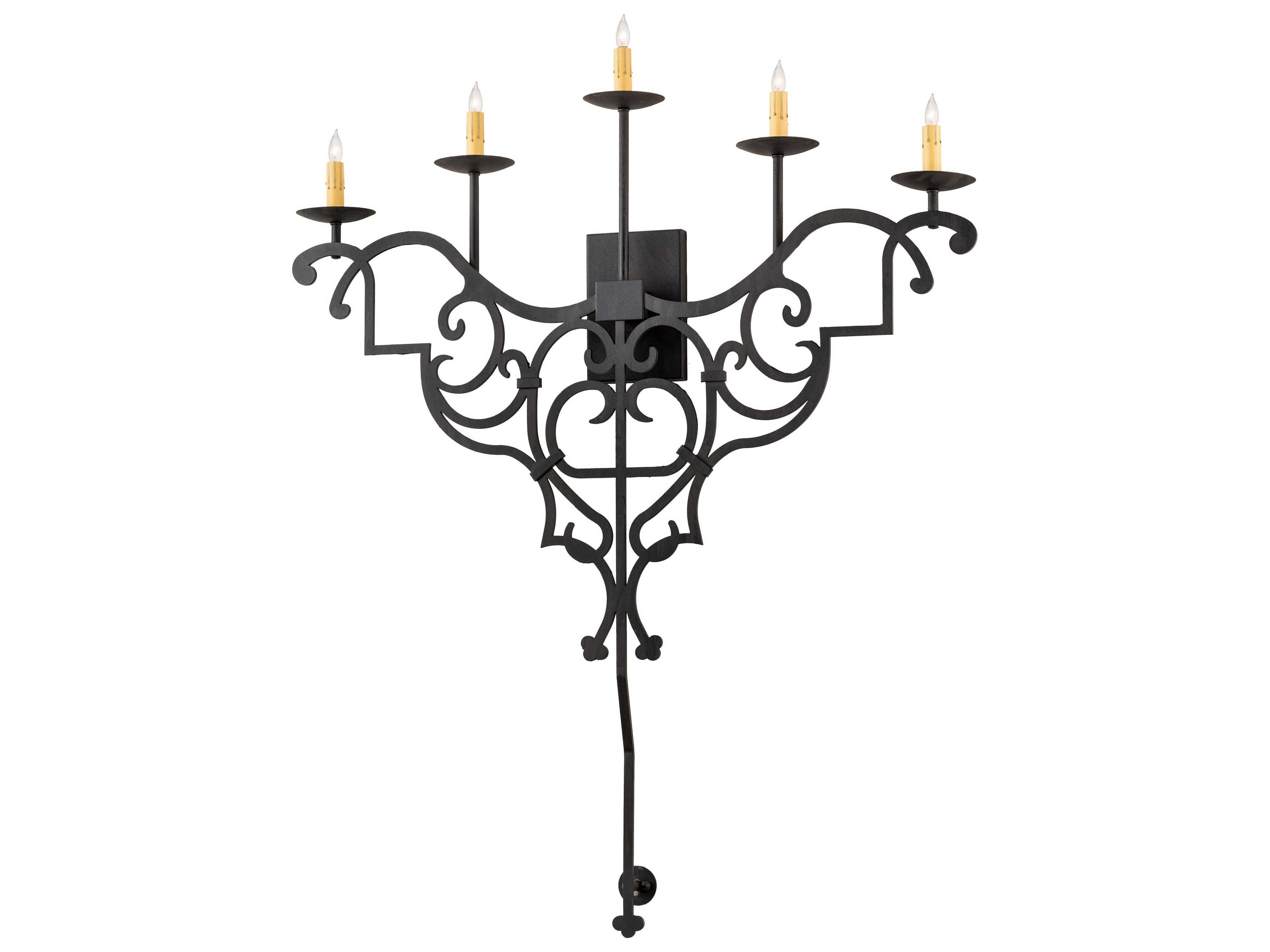 5-Light Black Glass LED Wall Sconce