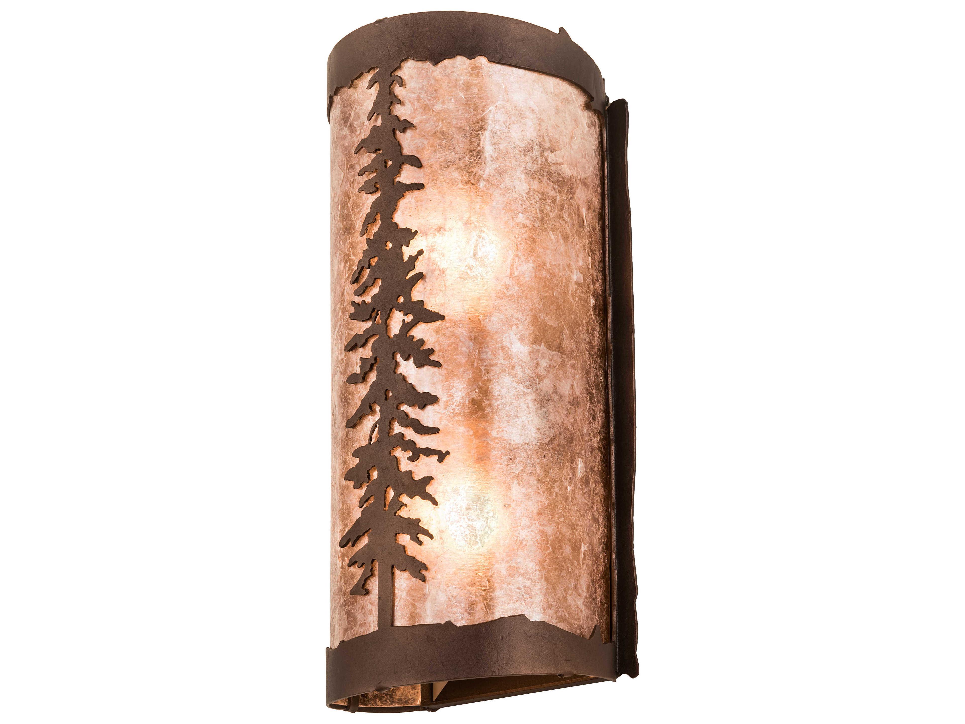 2-Light Bronze Glass Wall Sconce
