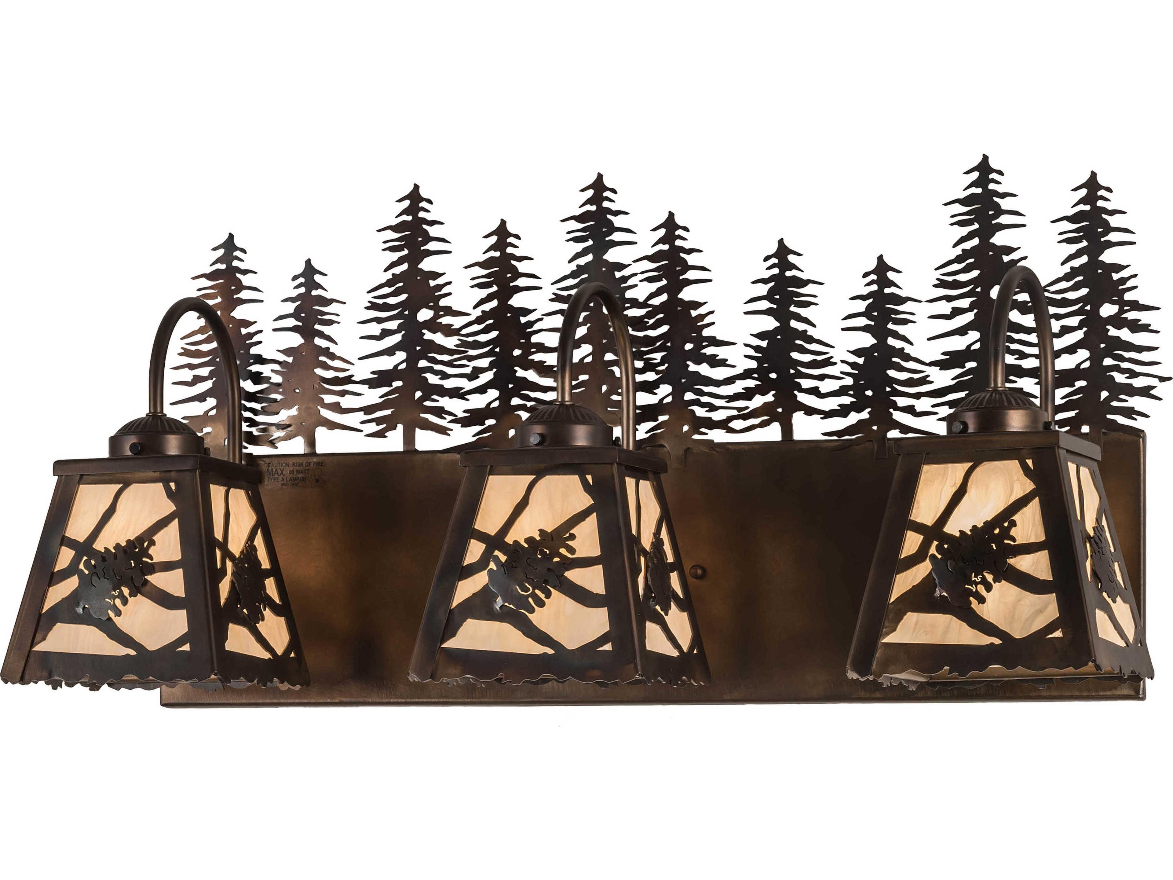 3-Light Copper Vanity Light