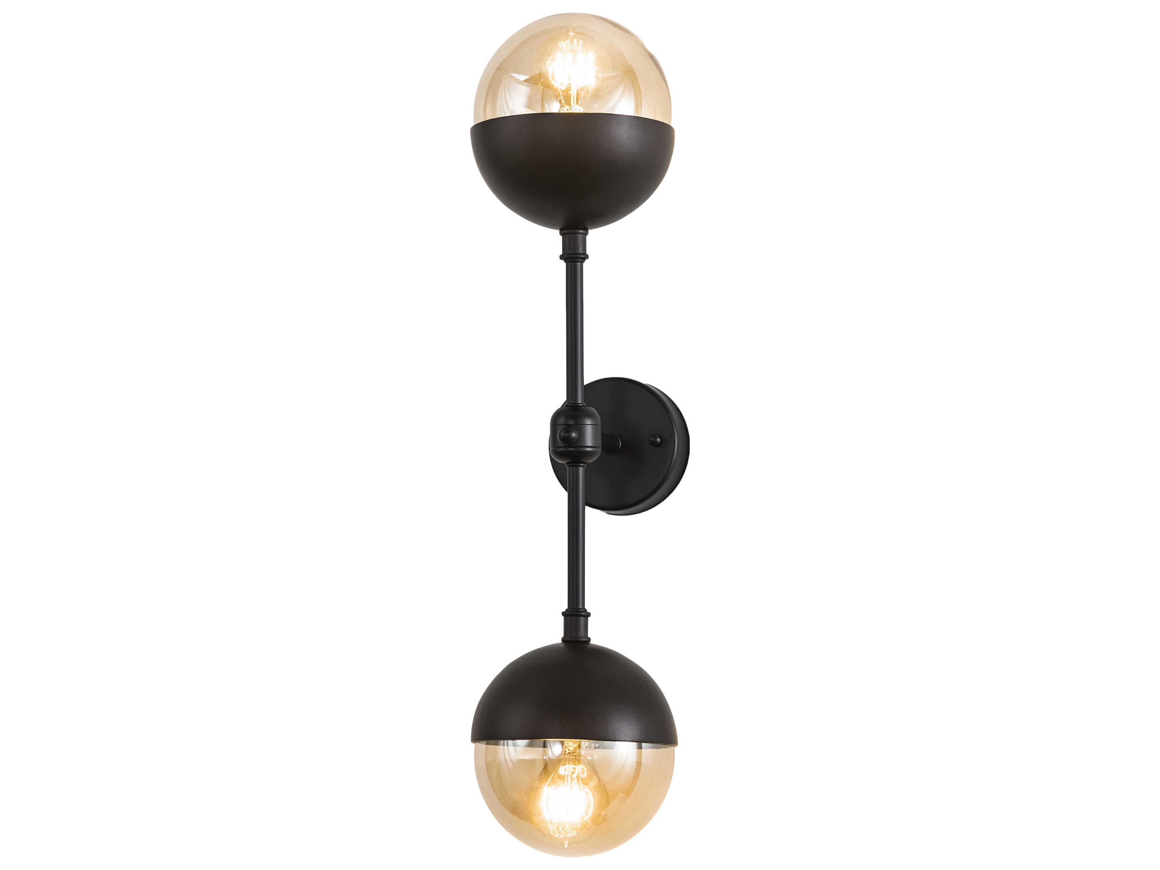 Bola 2-Light Black Wall Sconce