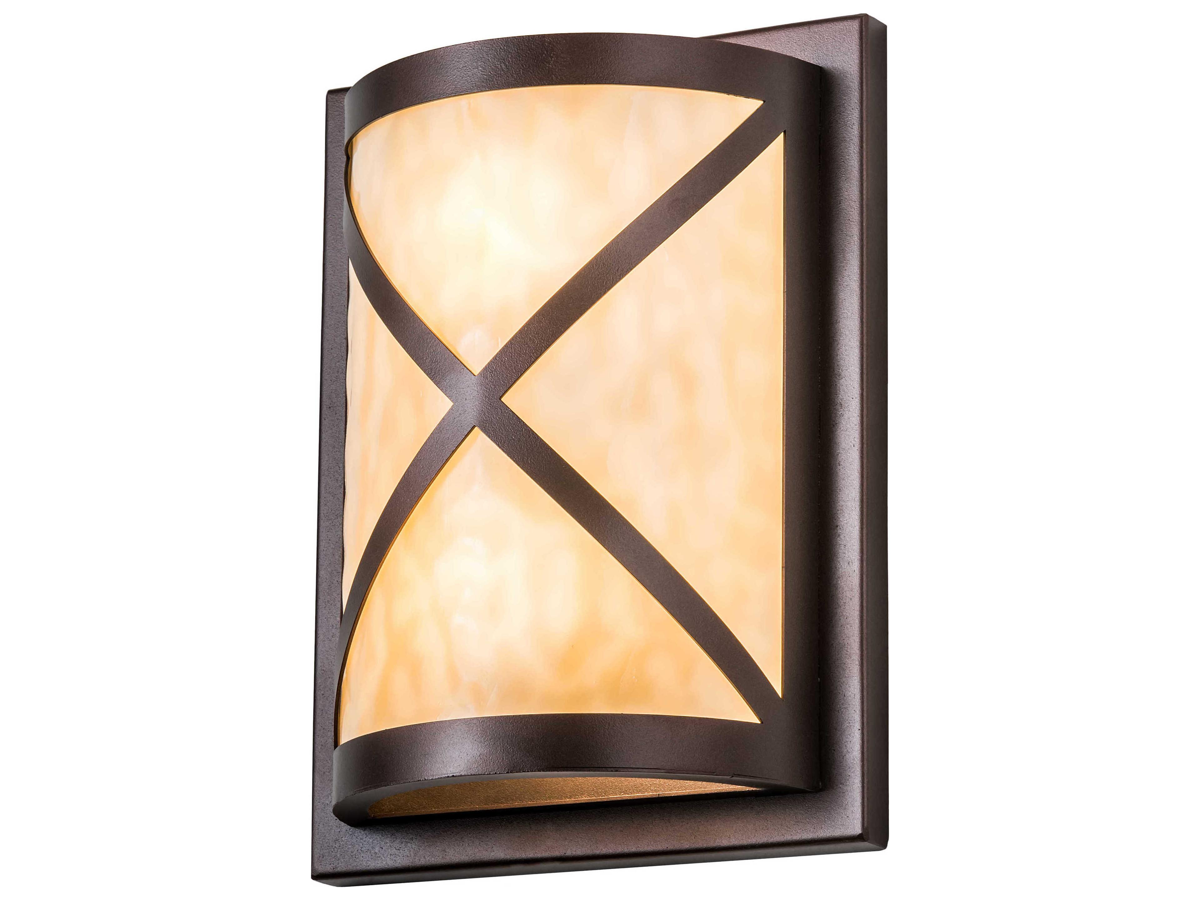 2-Light Bronze Glass Wall Sconce