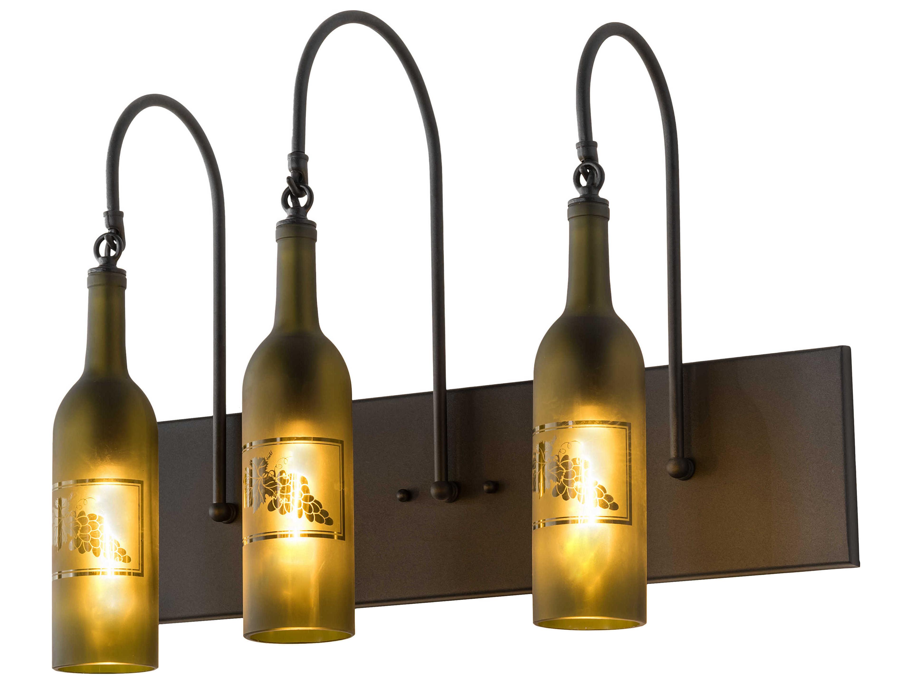 Tuscan Vineyard 3-Light Black Glass Vanity Light