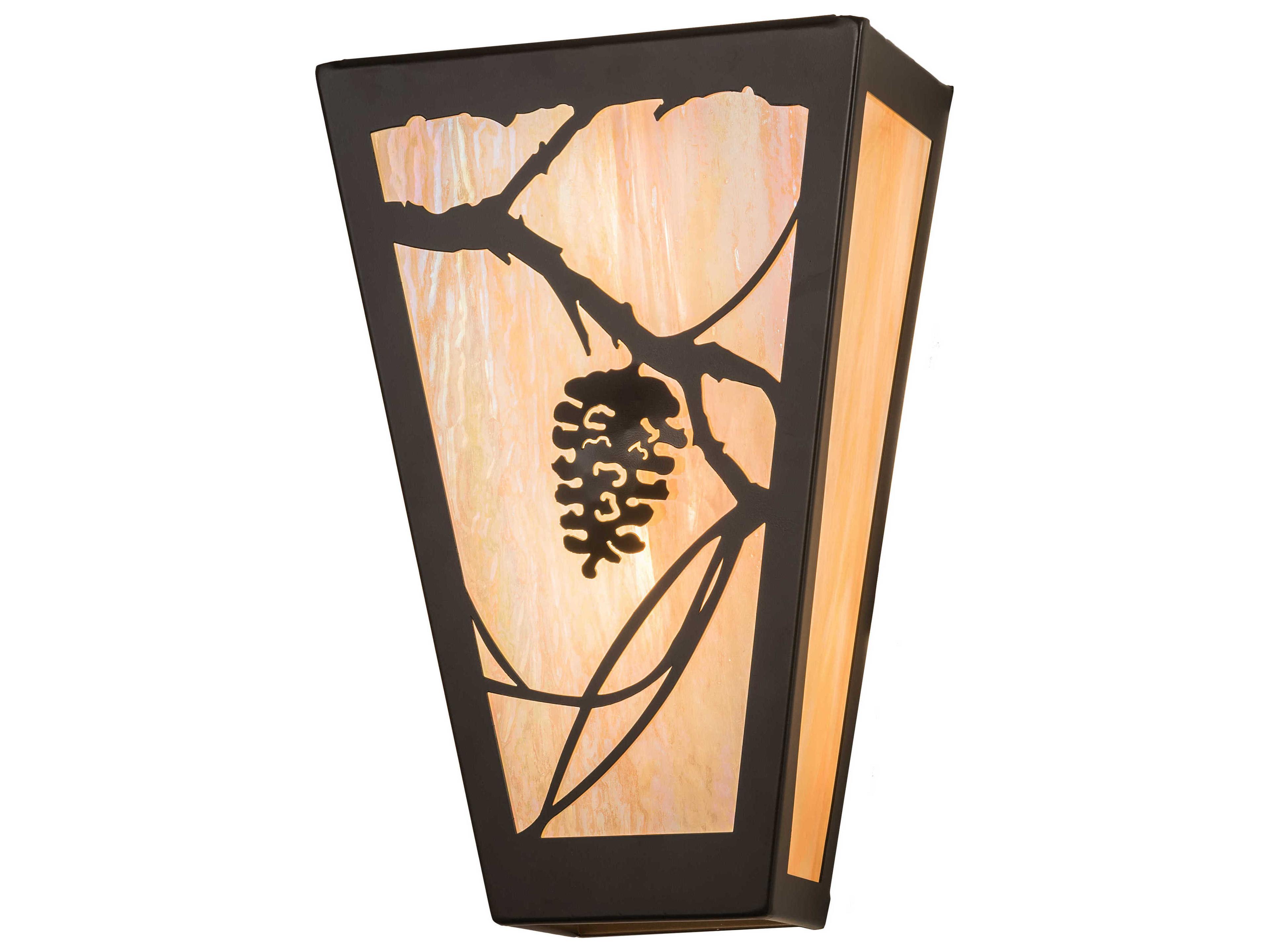 Whispering Pines 2-Light Bronze Glass Wall Sconce