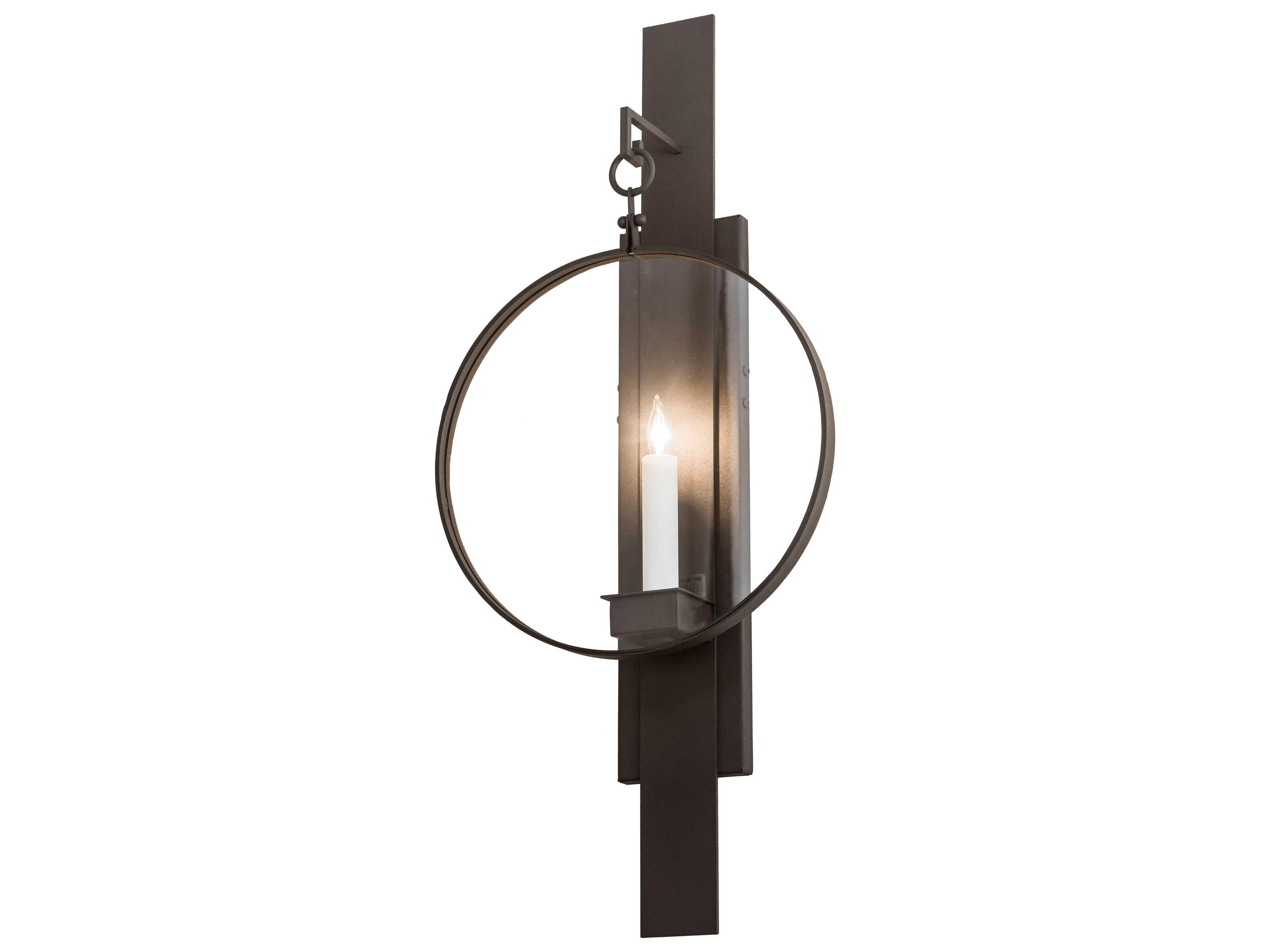 1-Light Black Glass Wall Sconce