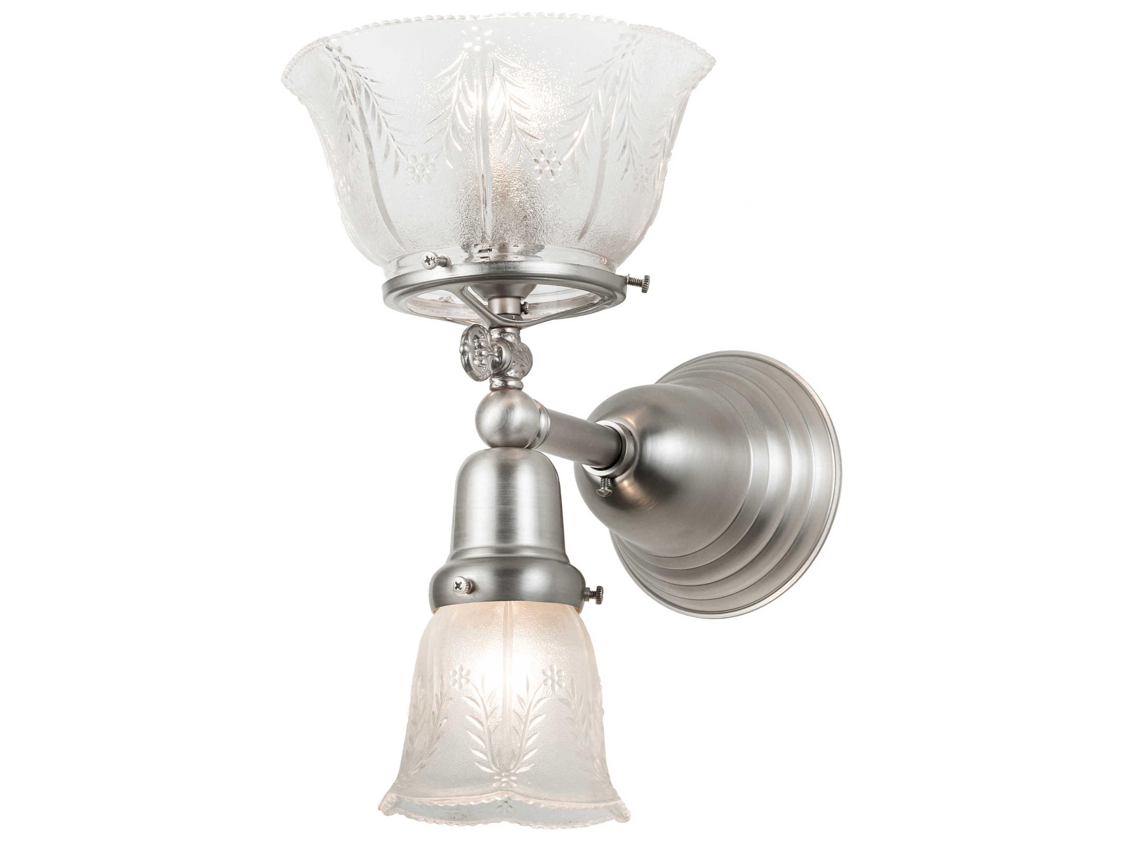 Auburn 2-Light Nickel Glass Wall Sconce