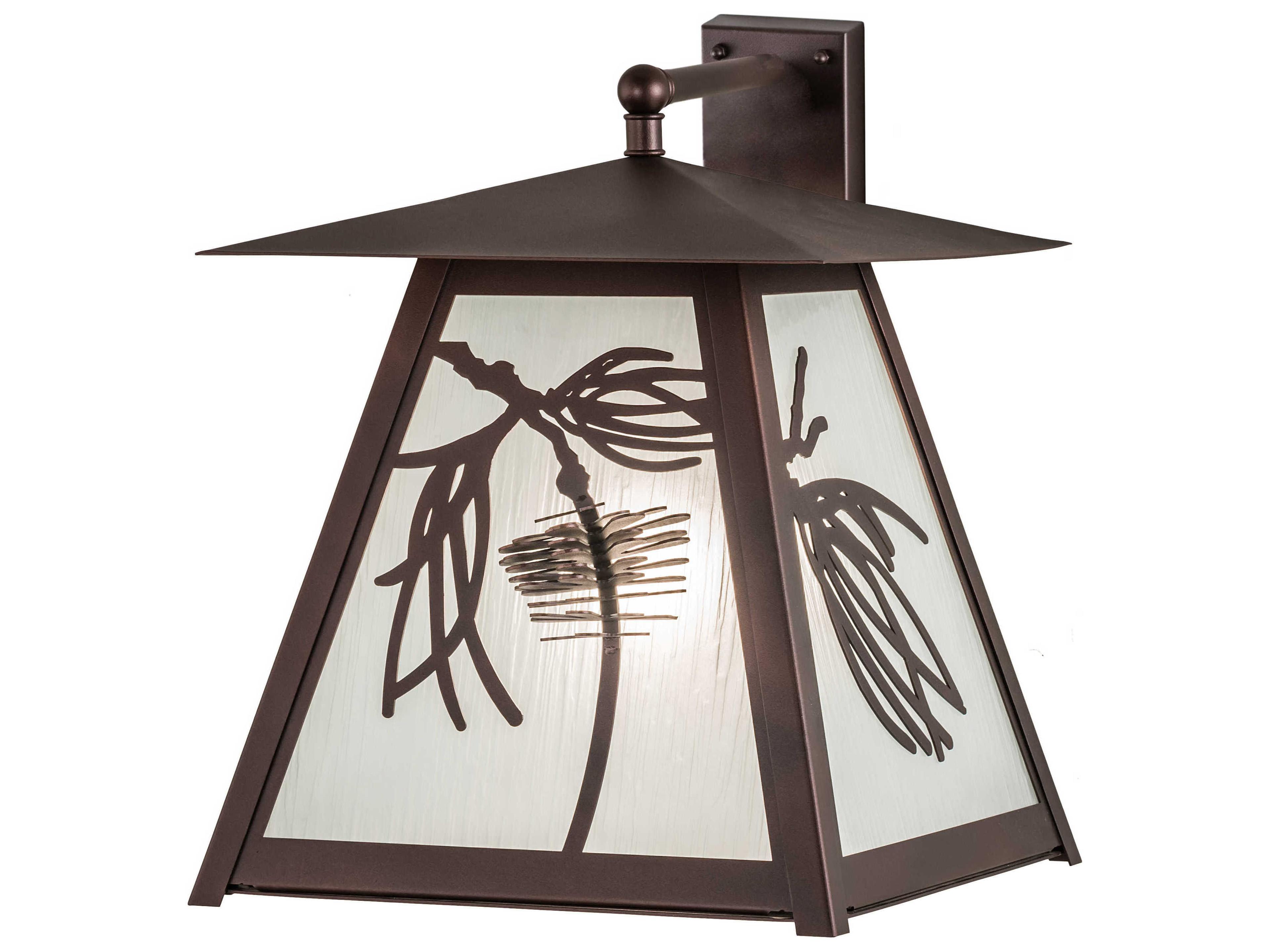 1-Light Bronze Glass Wall Sconce