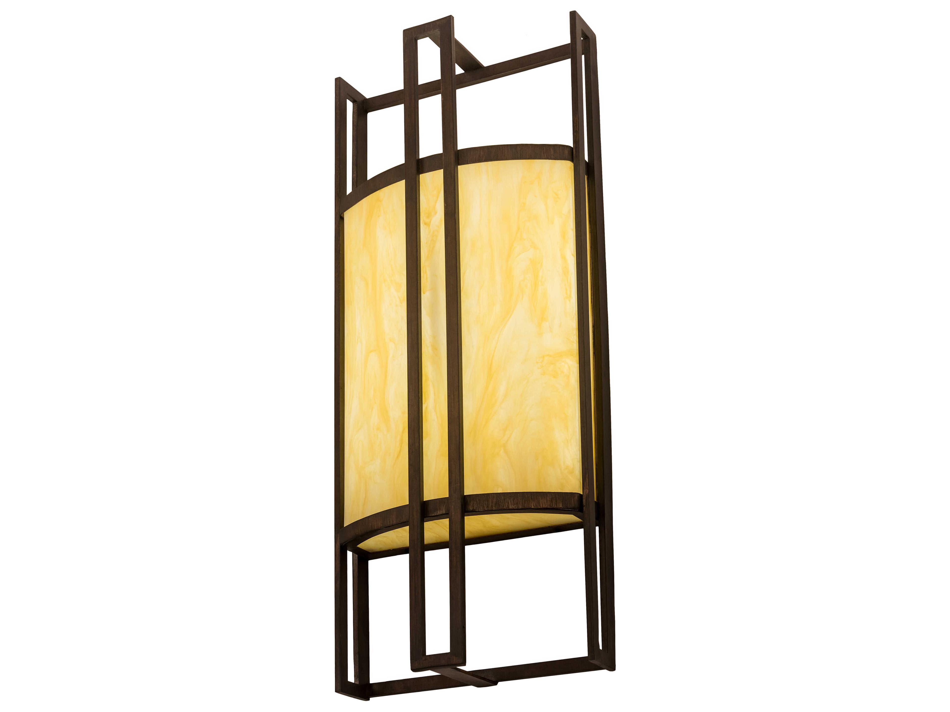4x10 Bronze Glass LED Wall Sconce