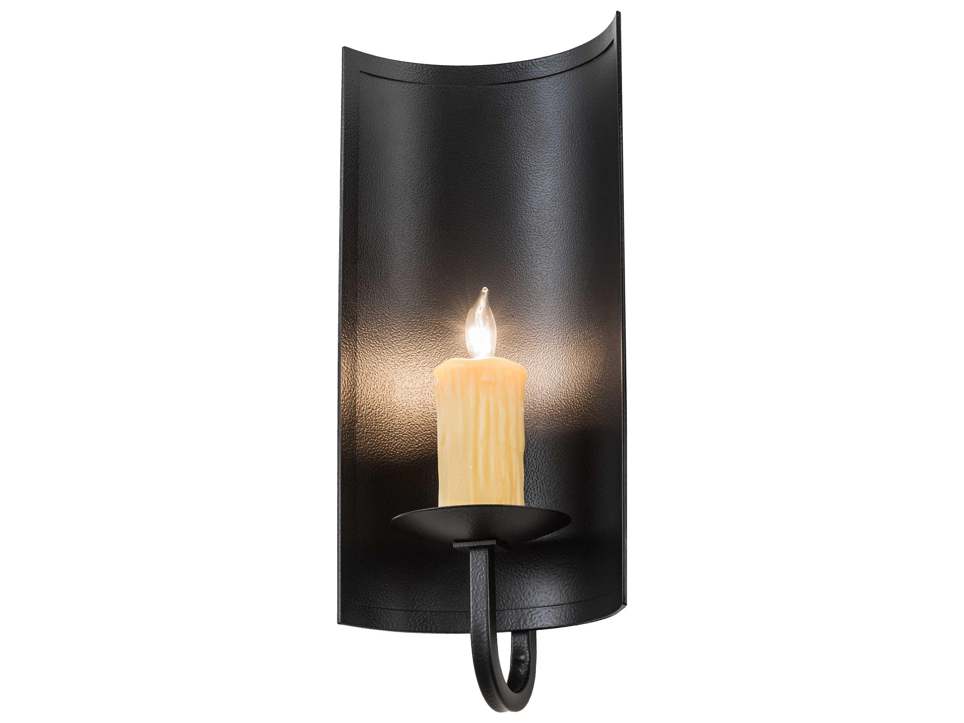 1-Light Black Glass Wall Sconce