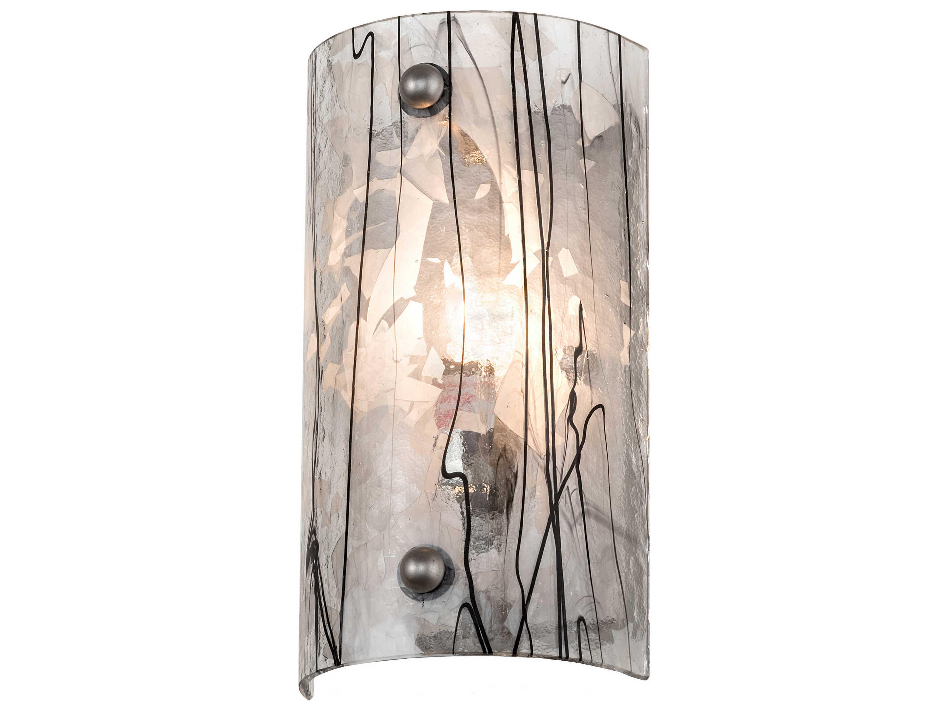 1-Light Black Glass Wall Sconce