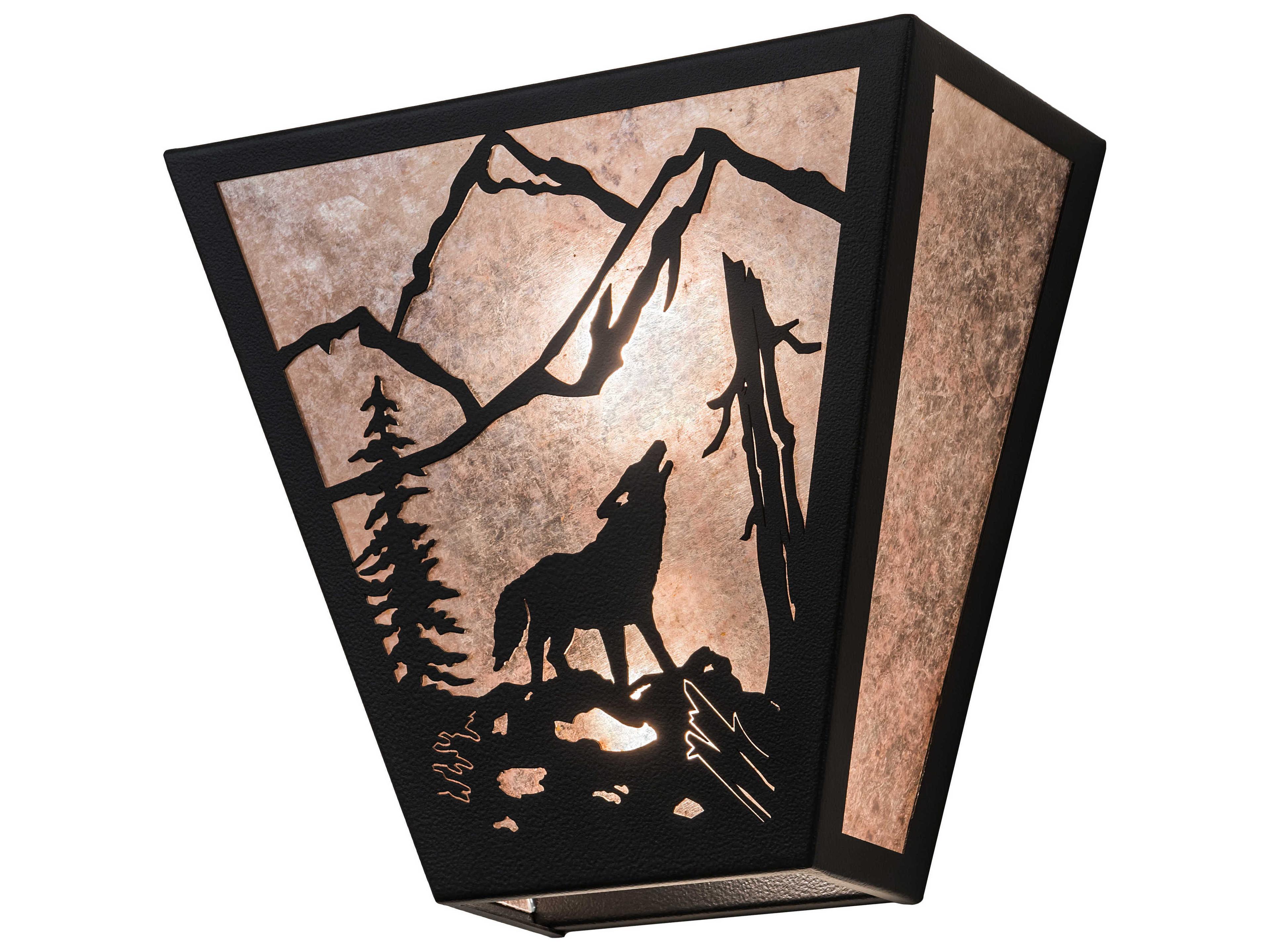 2-Light Black Wall Sconce