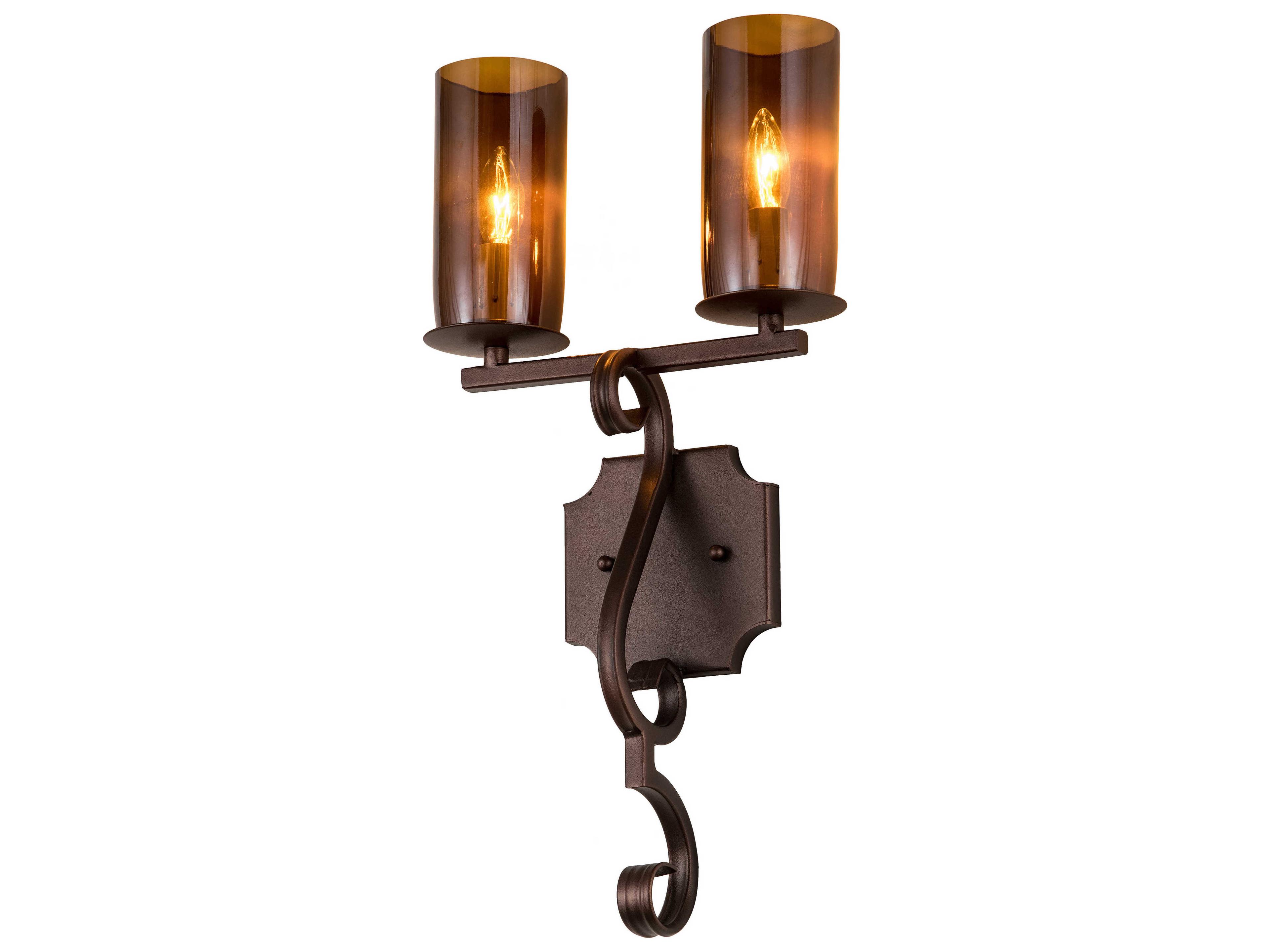Piero 2-Light Bronze Wall Sconce