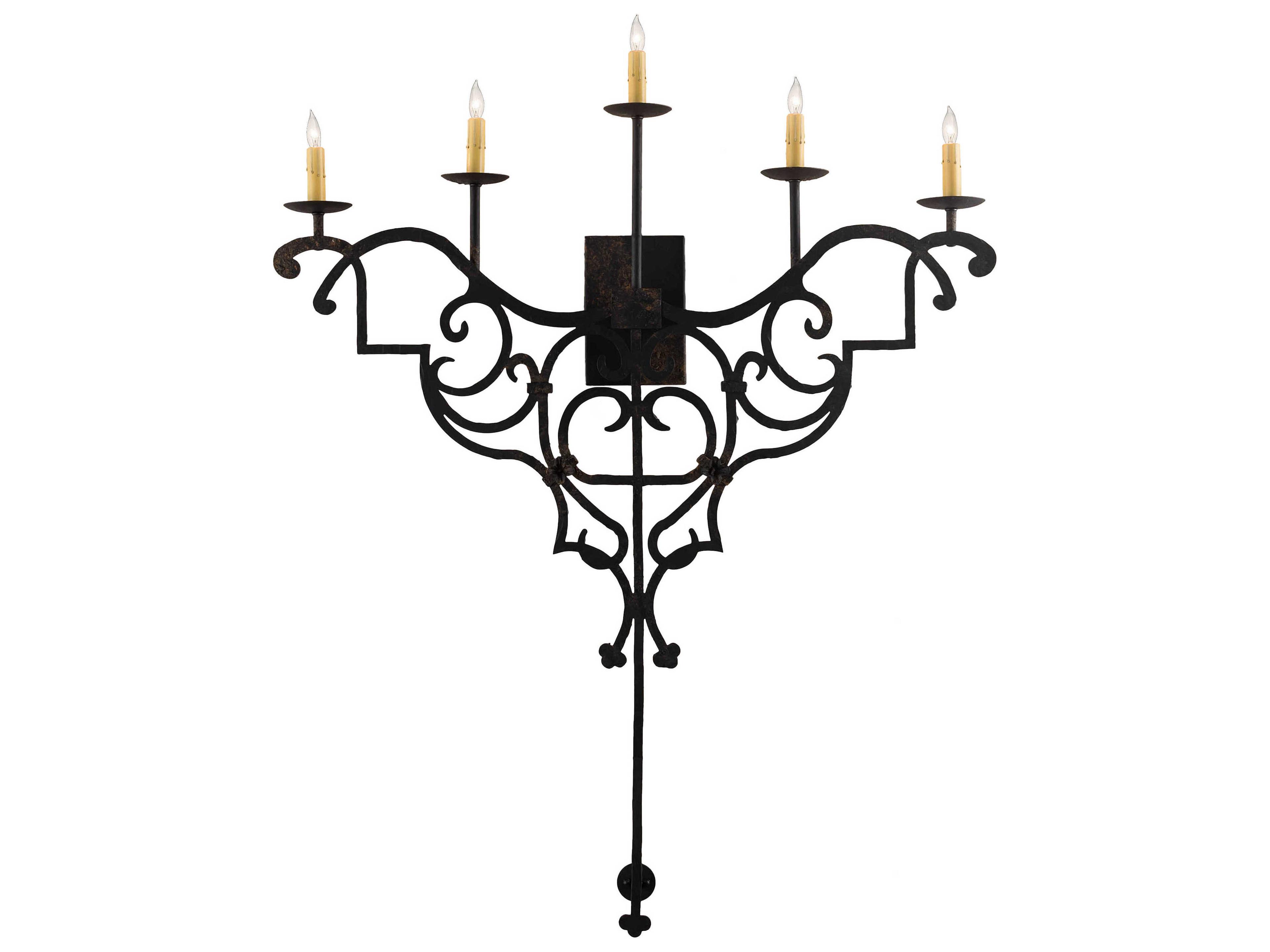 5-Light Black Wall Sconce