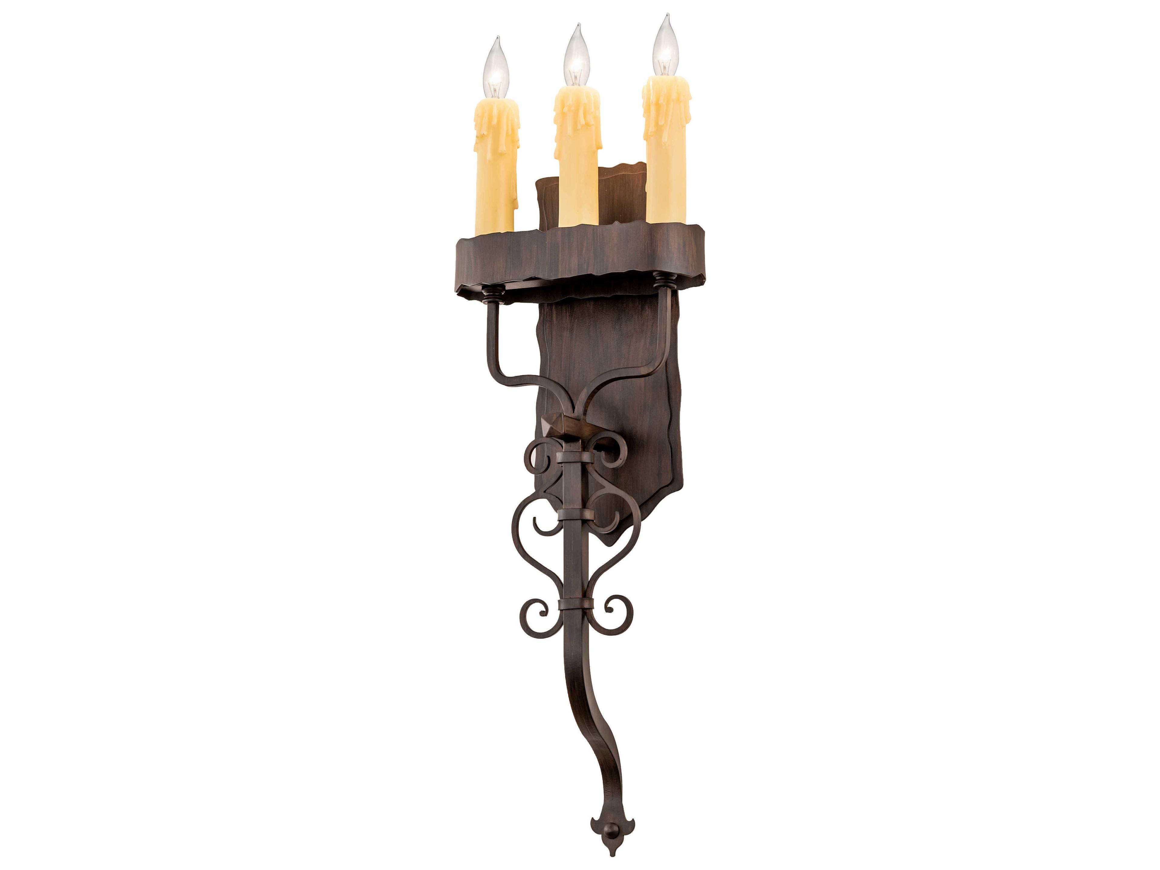 3-Light Brown Wall Sconce