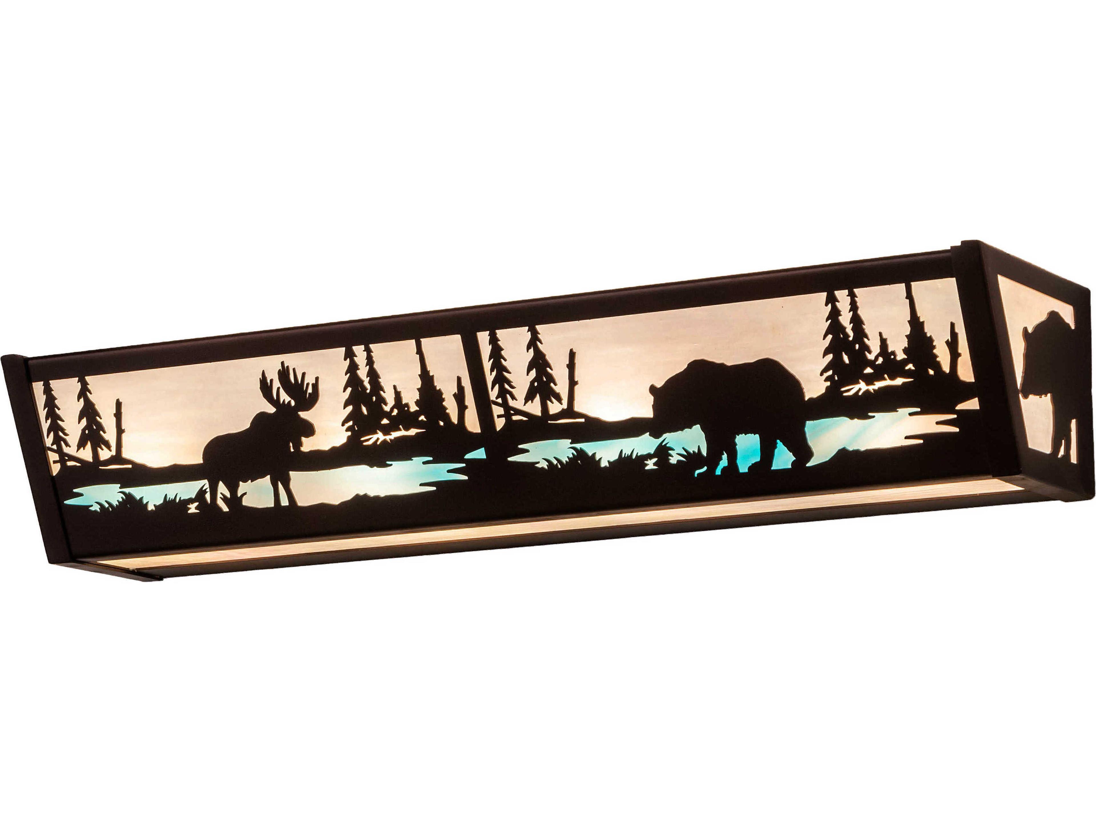 4-Light Black Glass Vanity Light