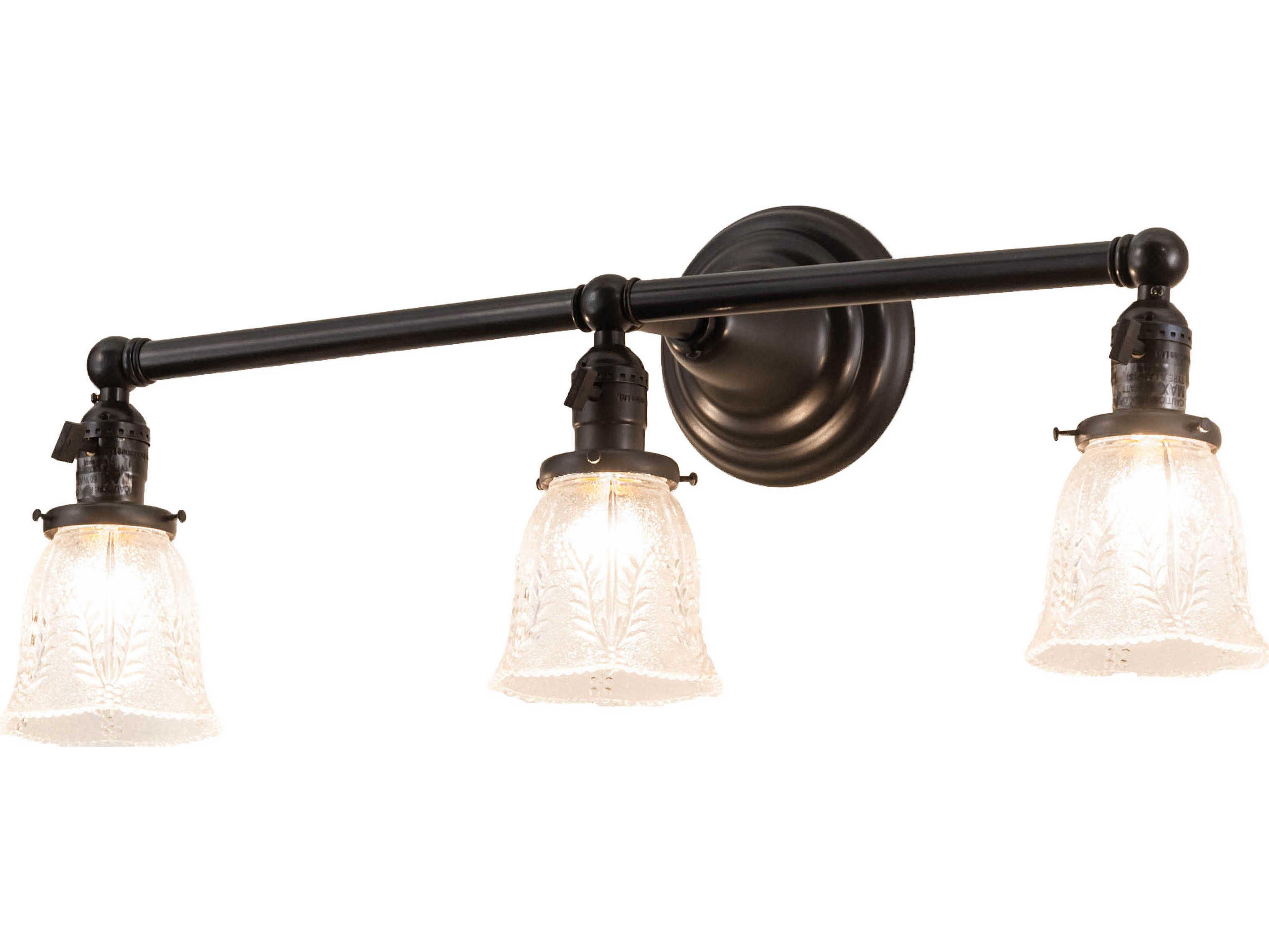 3-Light Brown Glass Vanity Light