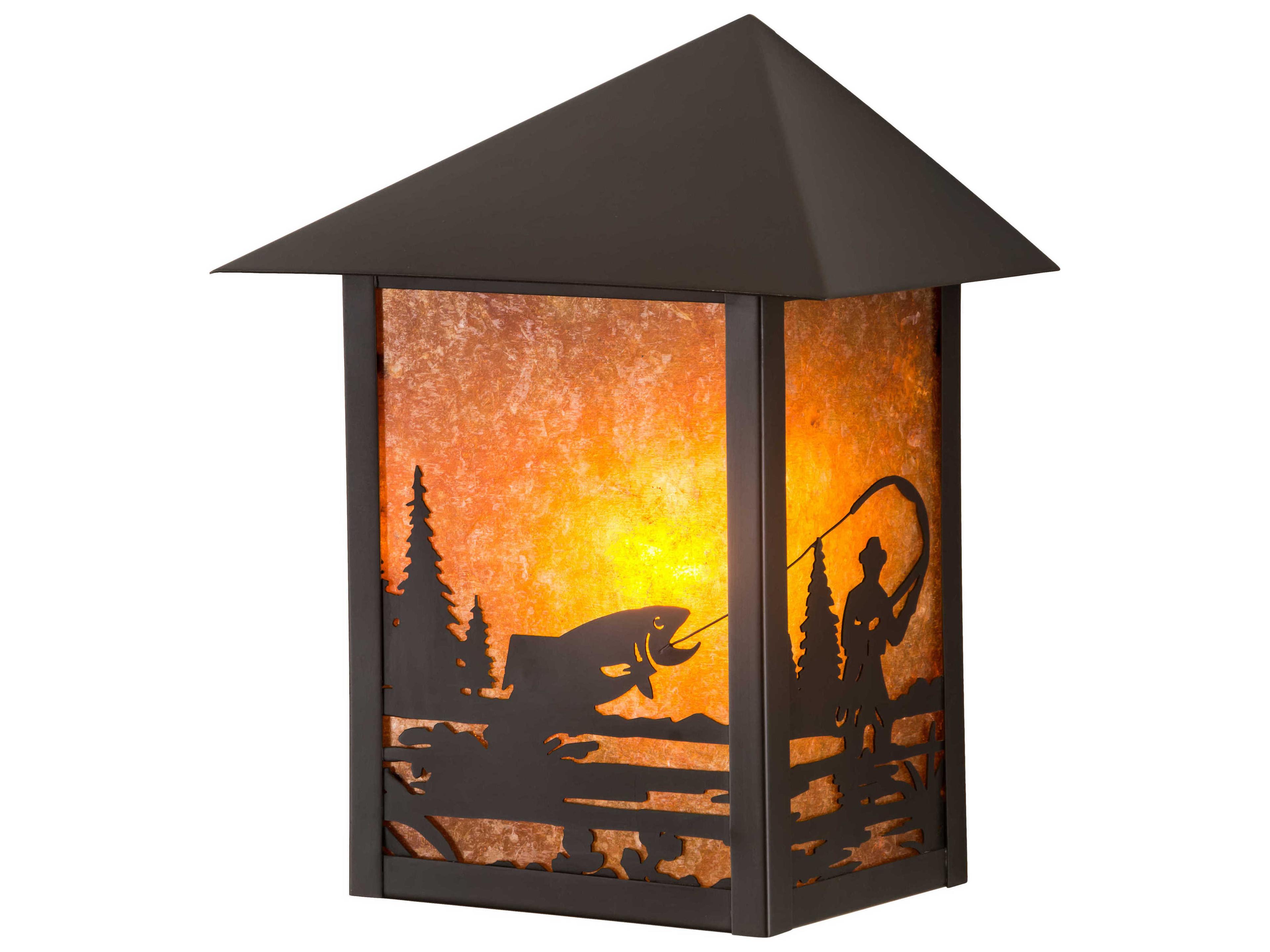 1-Light Brown Glass Wall Sconce