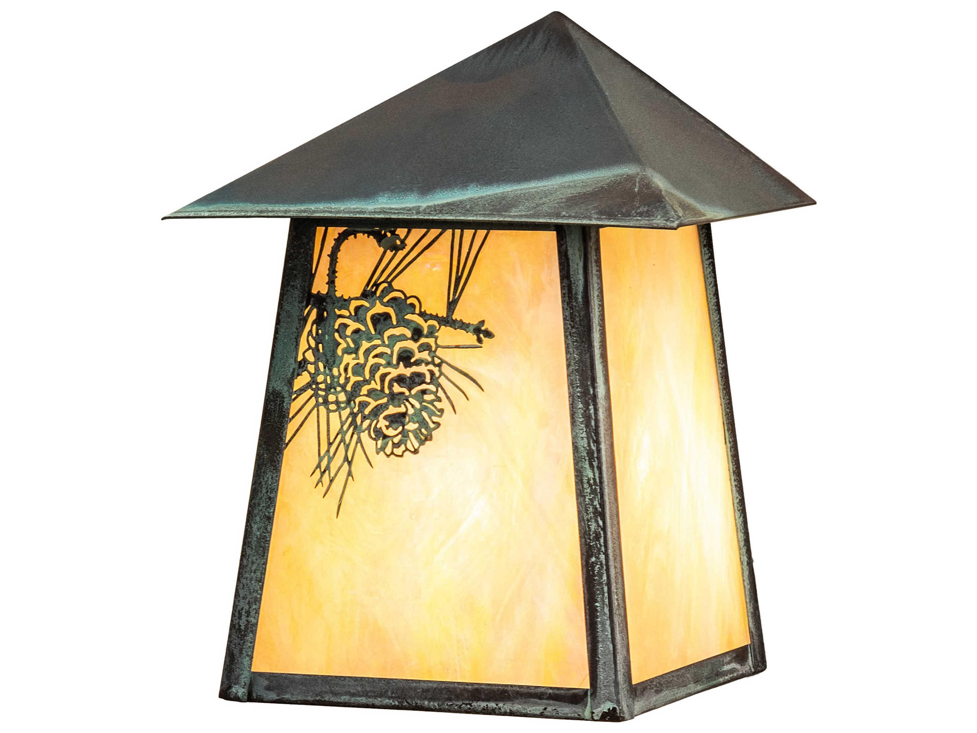 1-Light Green Glass Wall Sconce