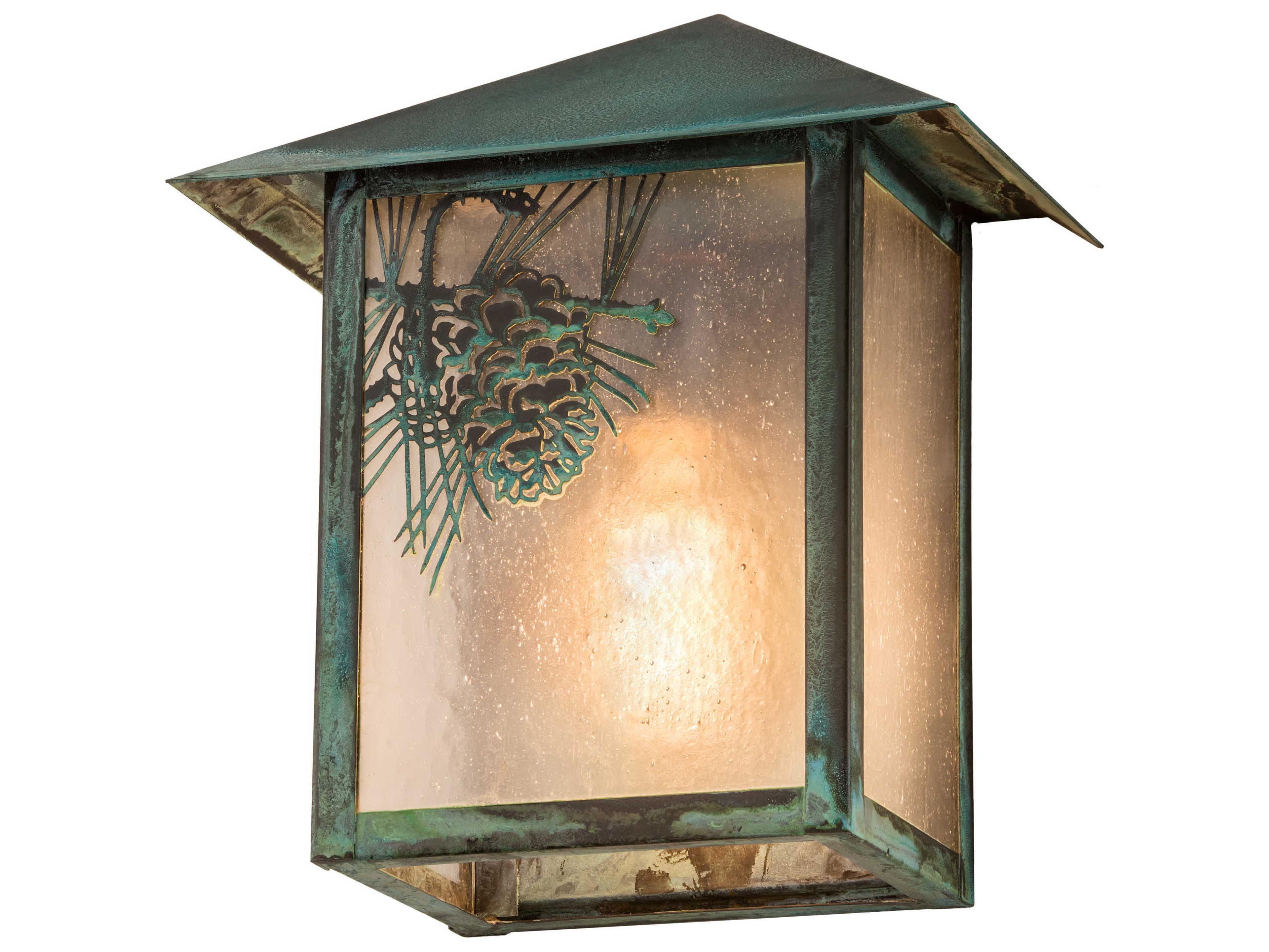 Seneca Winter Pine 1-Light Green Glass Wall Sconce
